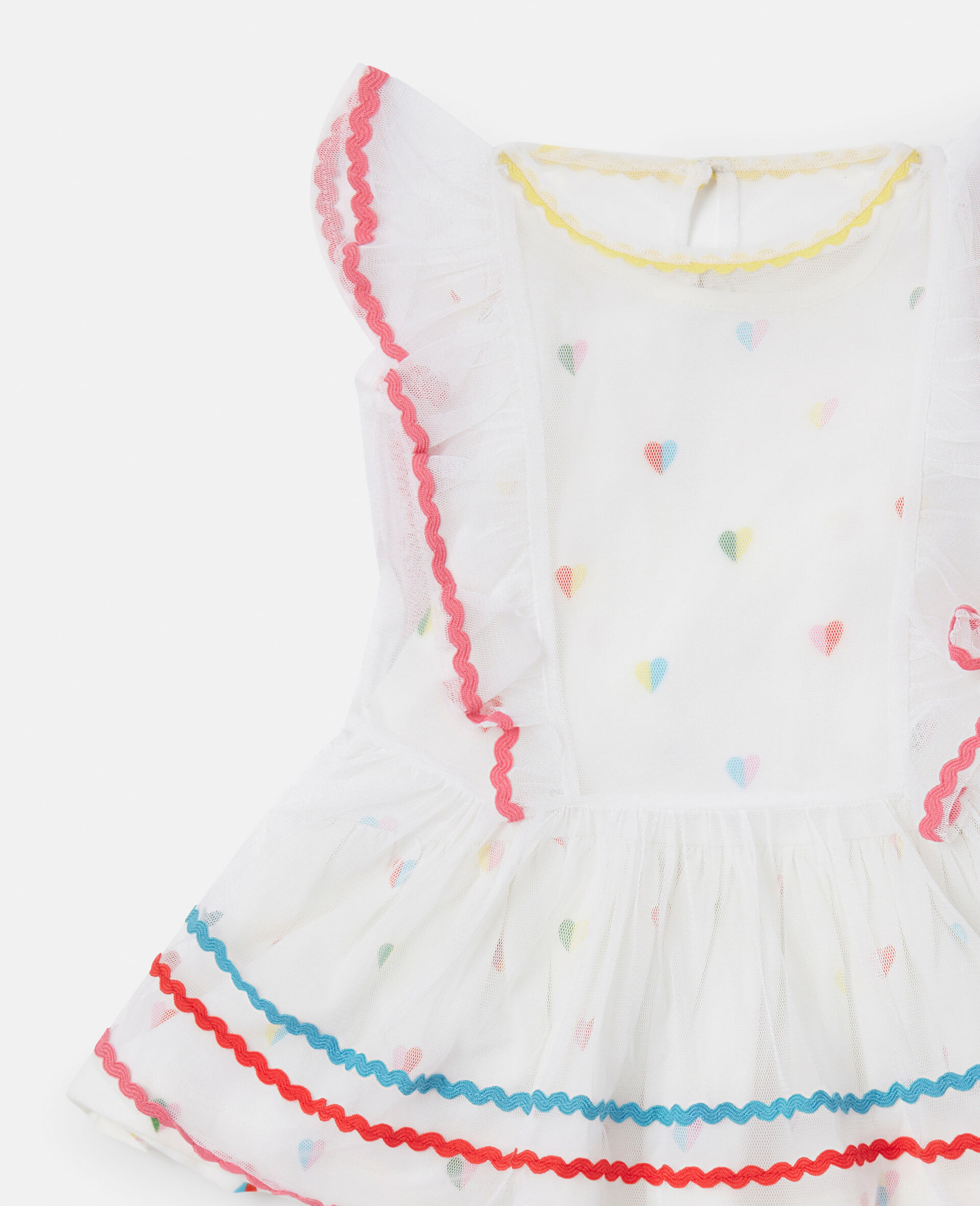 Squiggle Line Embroidery Dress and Bloomers Set-White-large image number 1