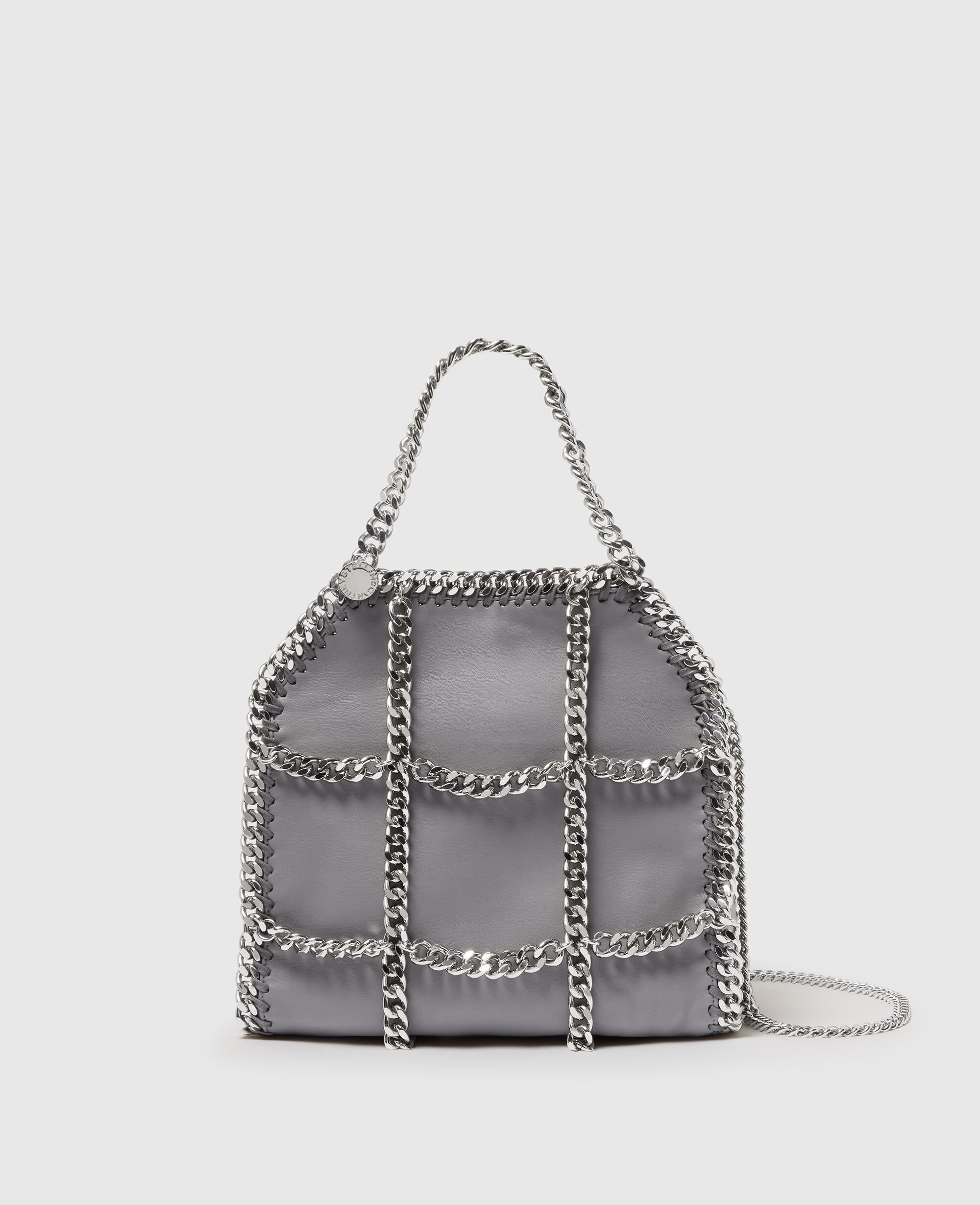 Women Gray Limited-Edition Falabella Chain Cage Mini Tote Bag