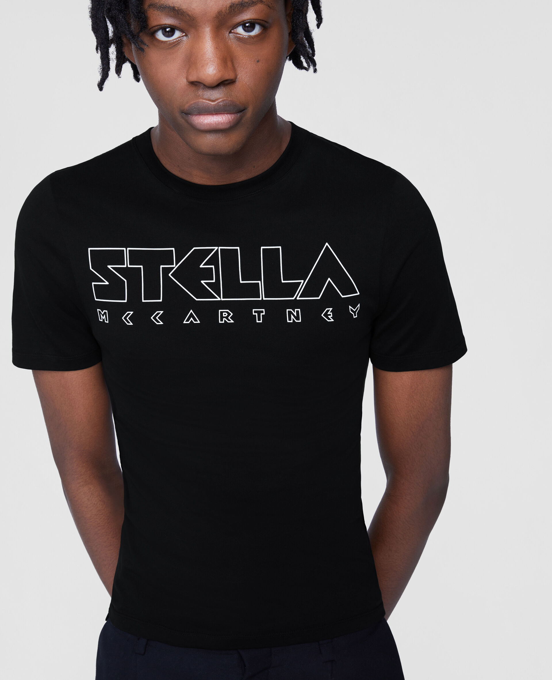 Stella标识棉质T恤-黑色-large image number 5