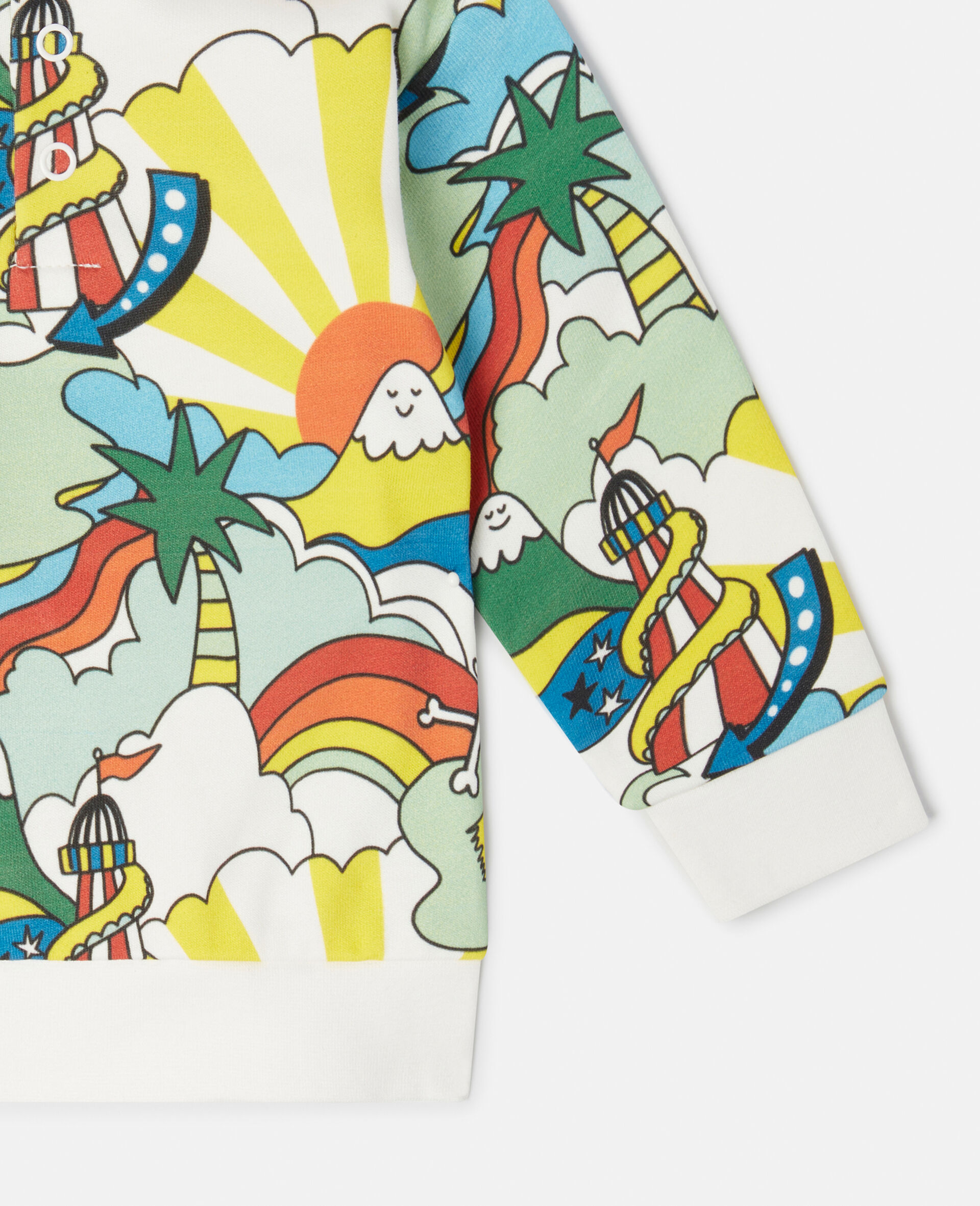 Rollercoaster Print Sweatshirt-White-large image number 3