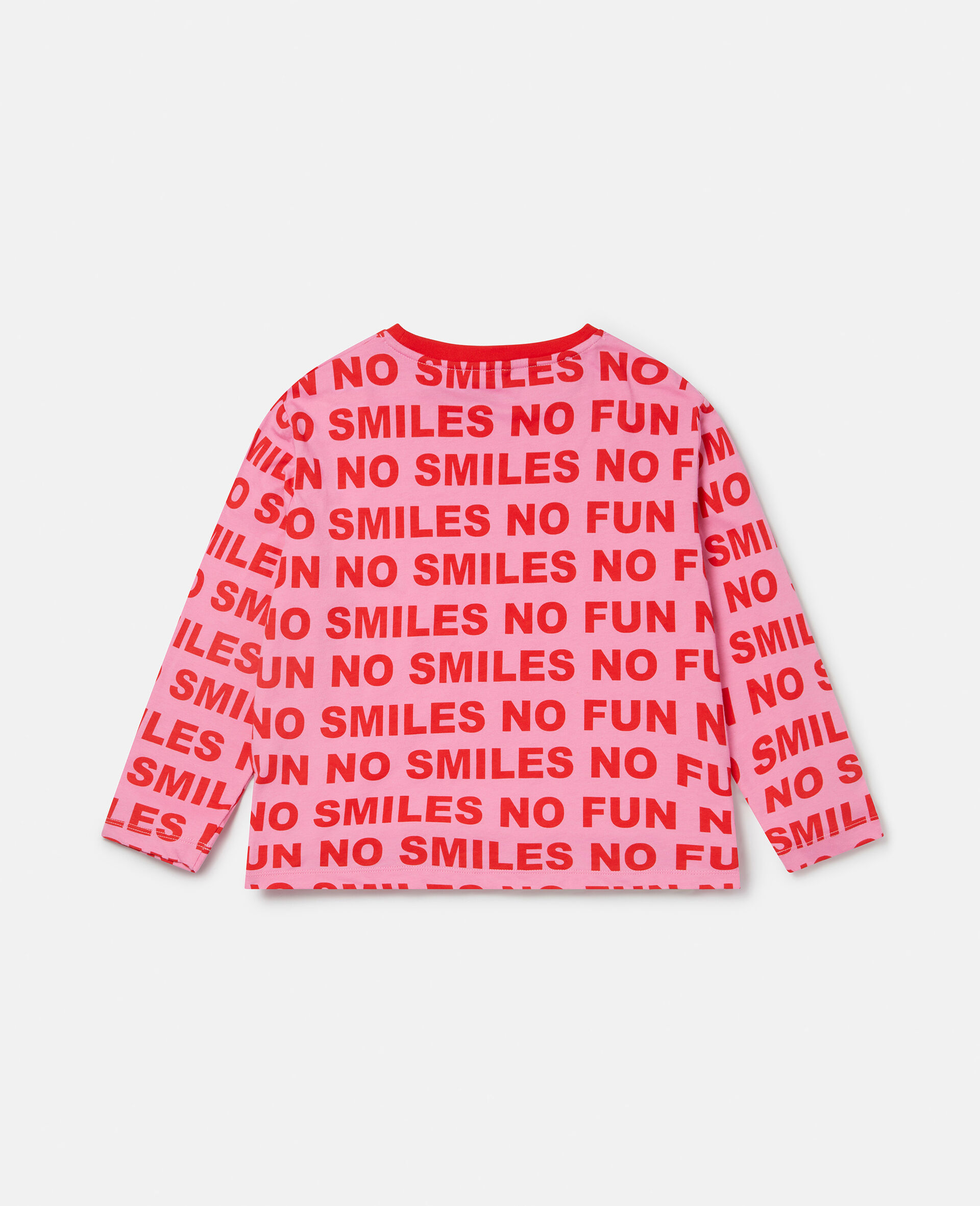 No Smiles No Fun Print Cotton T‐Shirt-Pink-large image number 2
