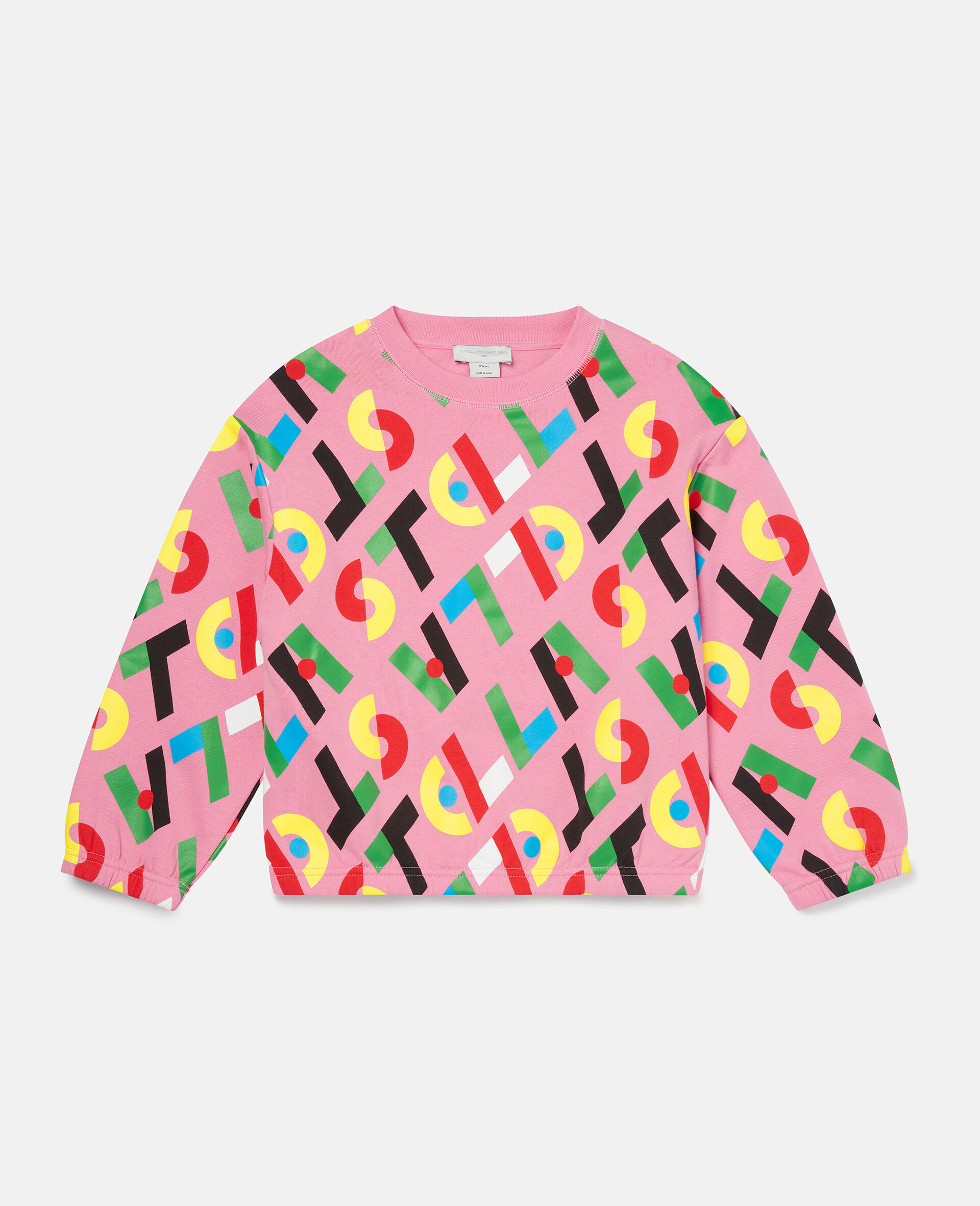 Stella Logo Cotton Fleece Sweatshirt-Pink-large