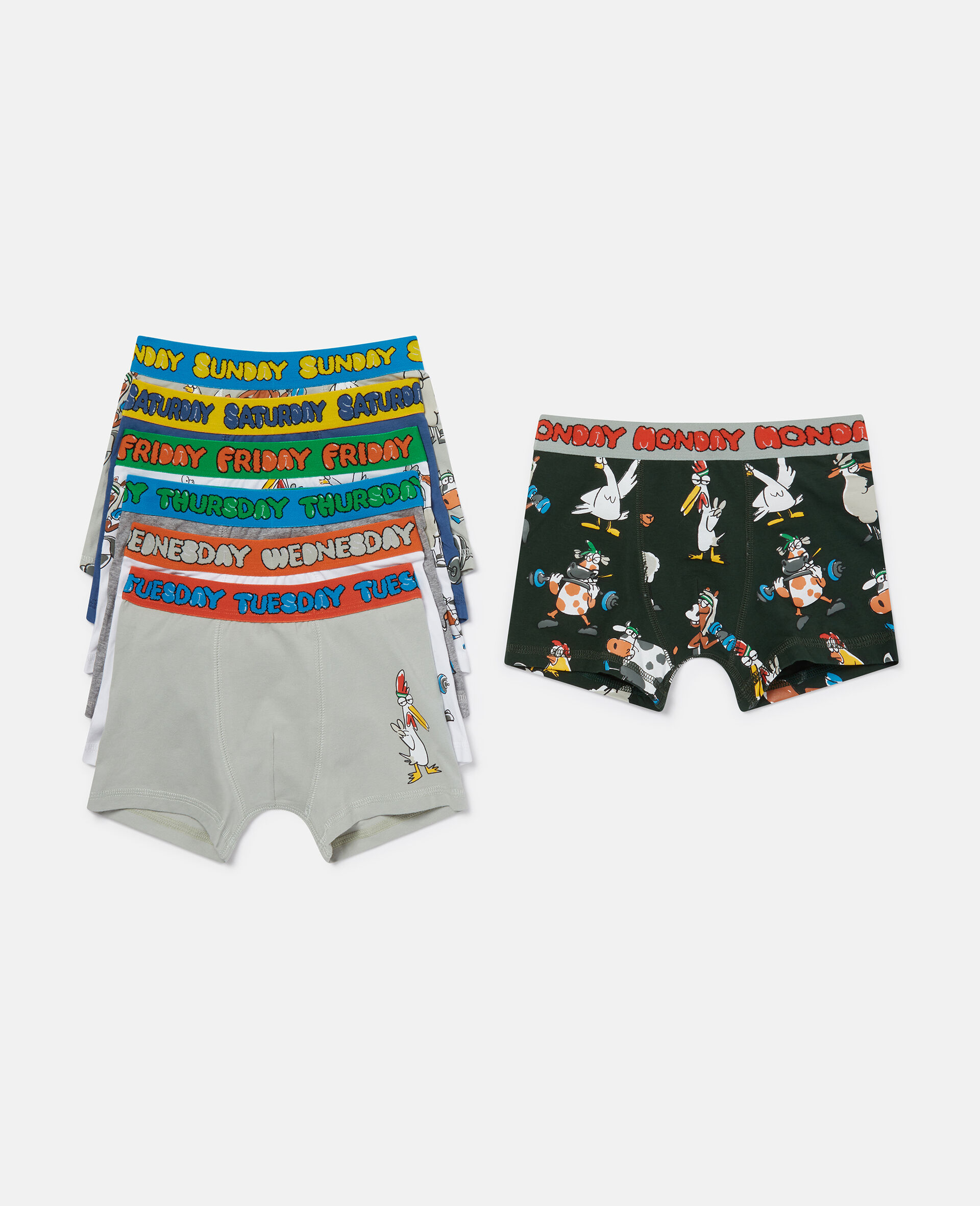 7 Pack of Farmyard Print Boxers-Multicolour-large image number 0