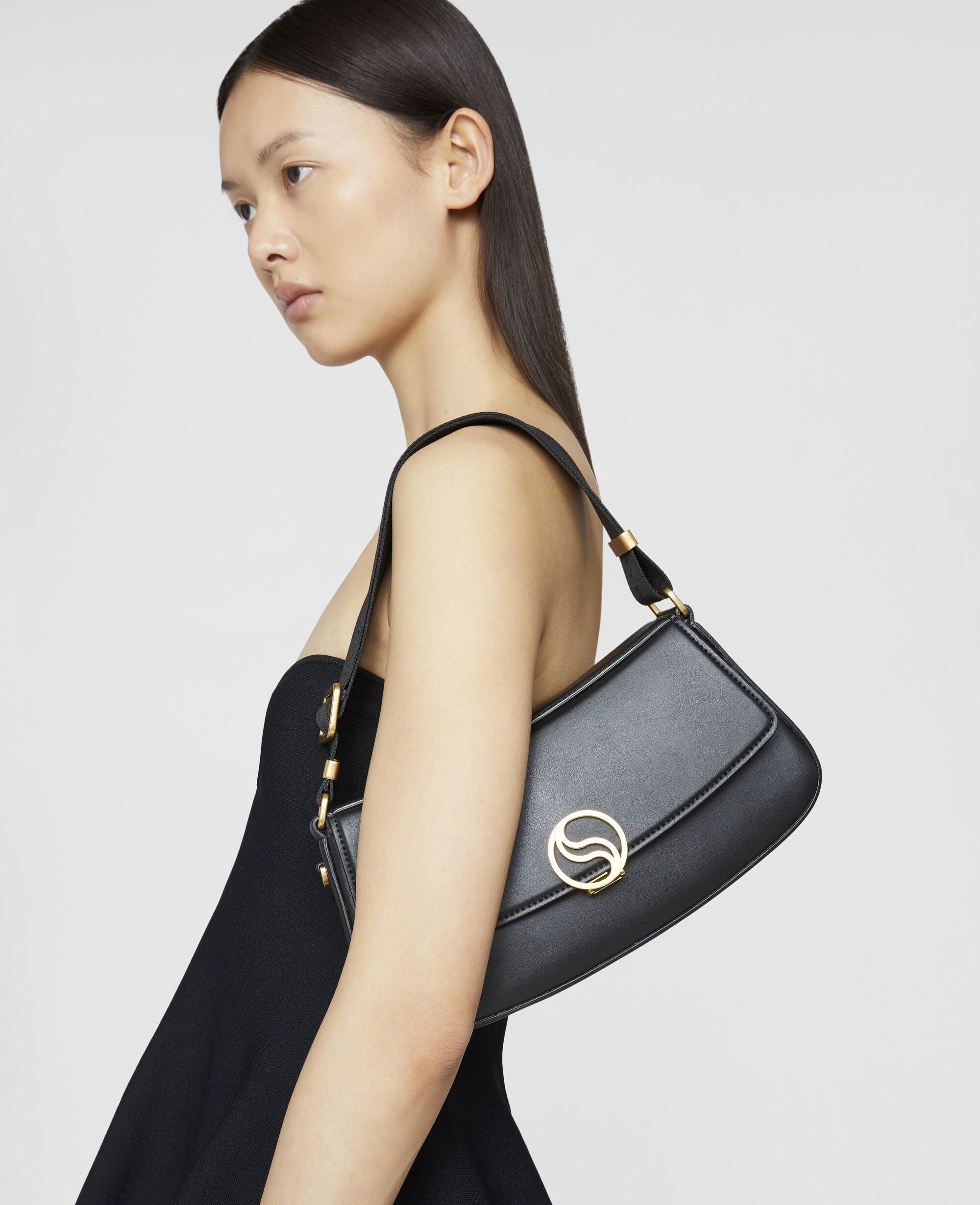 Women Black S Wave Shoulder Bag Stella McCartney US