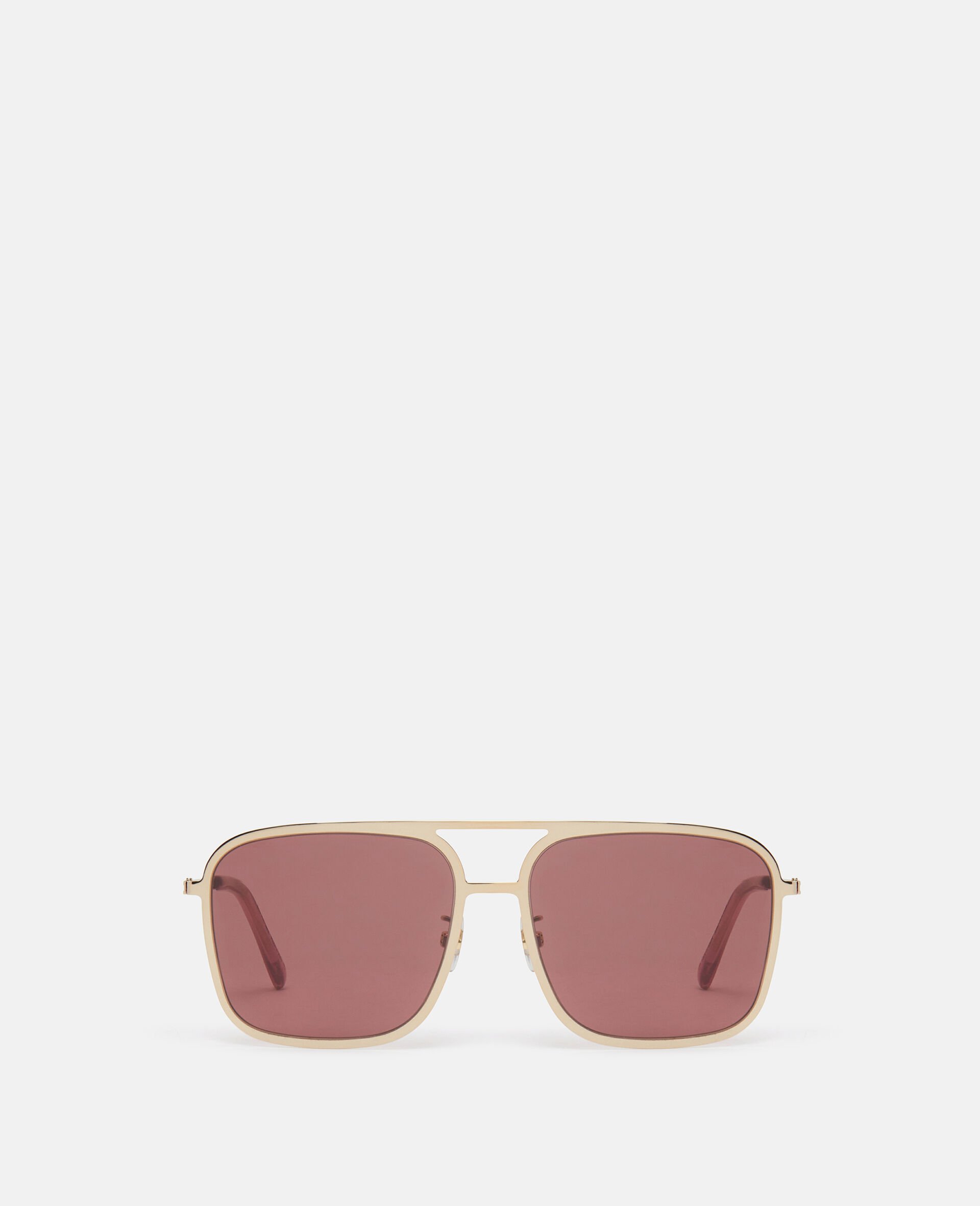 Oversized Square Sunglasses-Gold-large image number 0