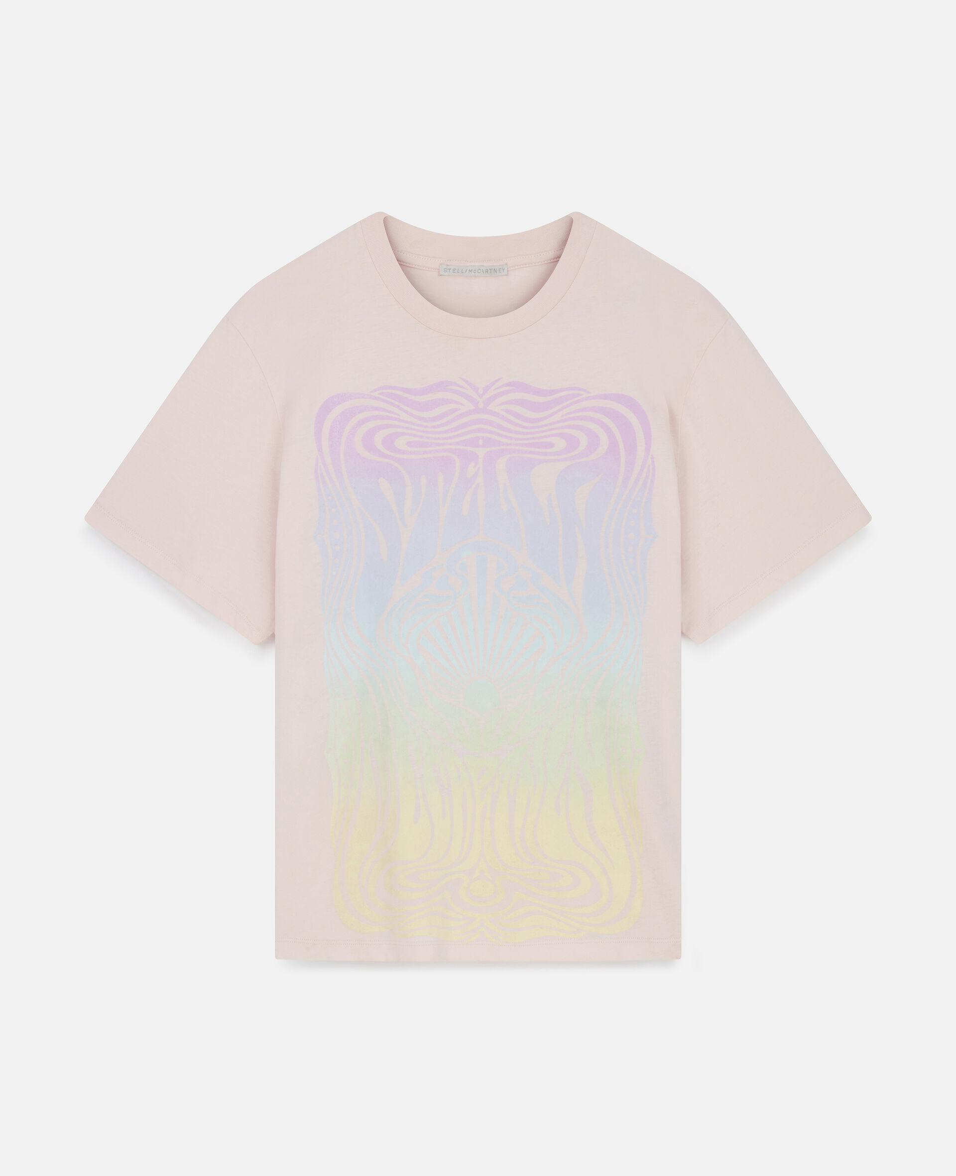 Fluid Print T-Shirt-Pink-large