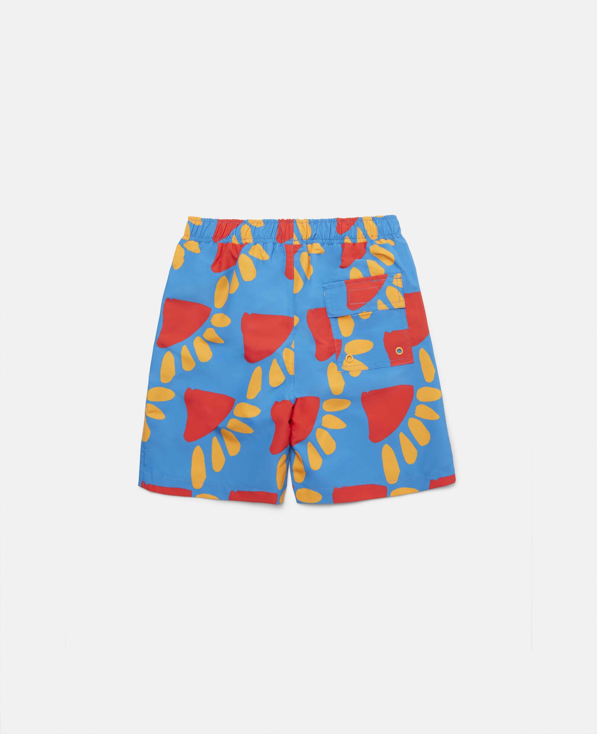 Graphic Sun Print Swim Shorts-Multicolour-large image number 2