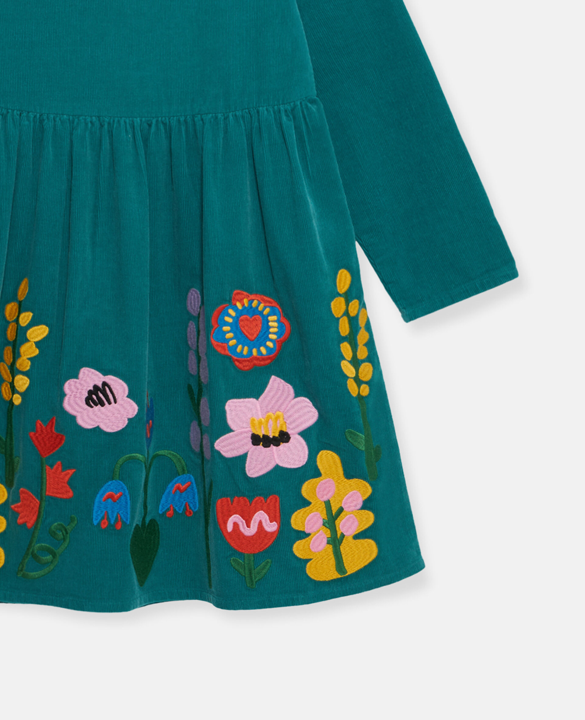 Flower Embroidery Skater Dress-Arancione-large image number 2