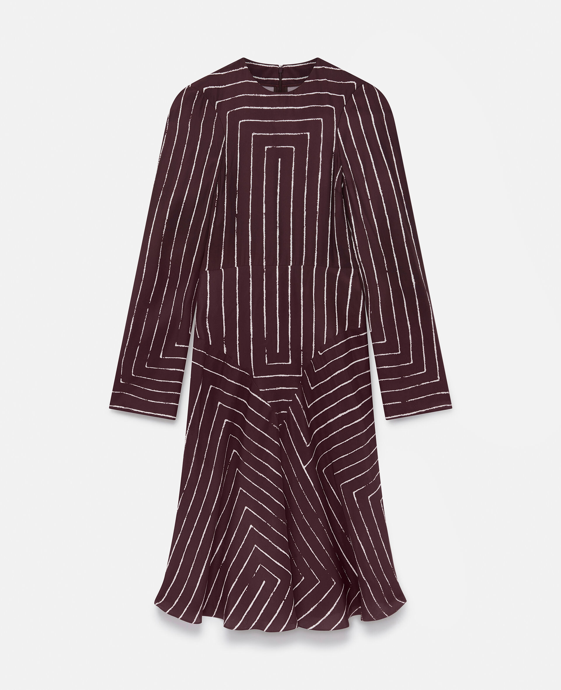 Tilted Stripe Silk Dress-Purple-large