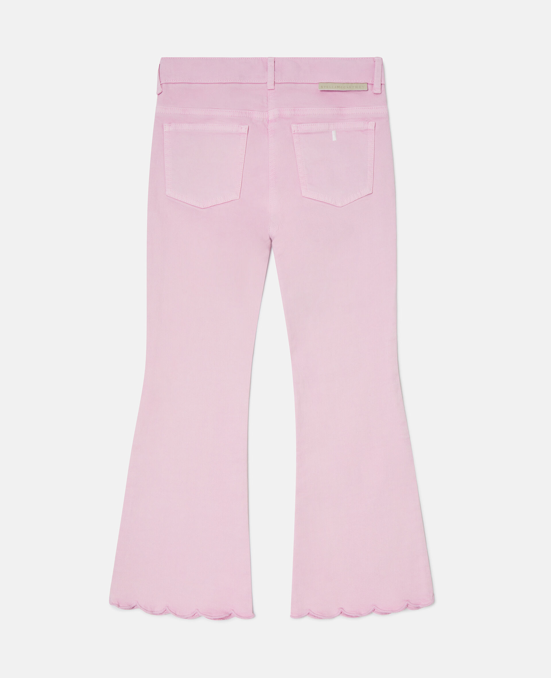 Scallop Trim Denim Jeans-Purple-large image number 2