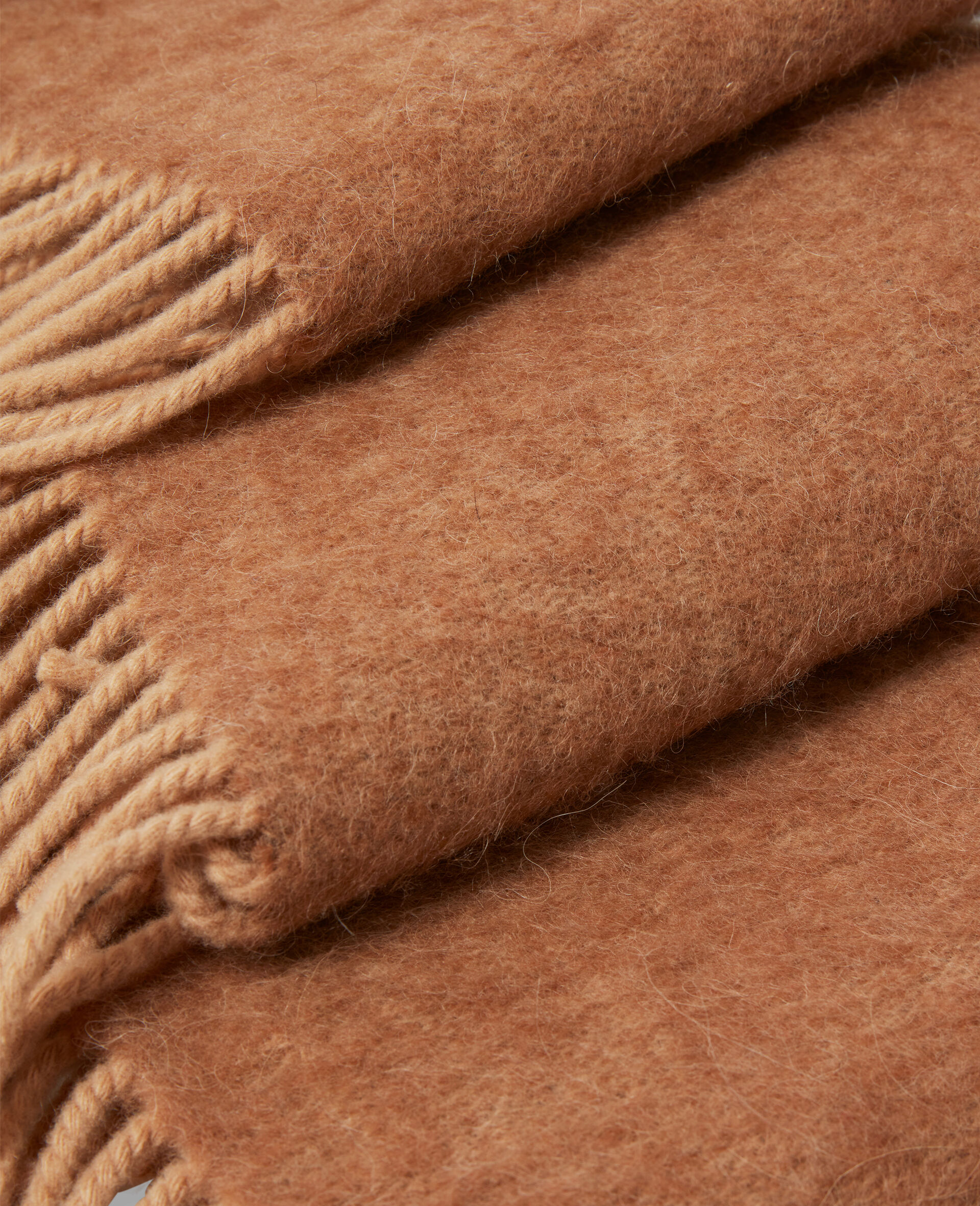 Fringed Logo Scarf-Brown-large image number 3