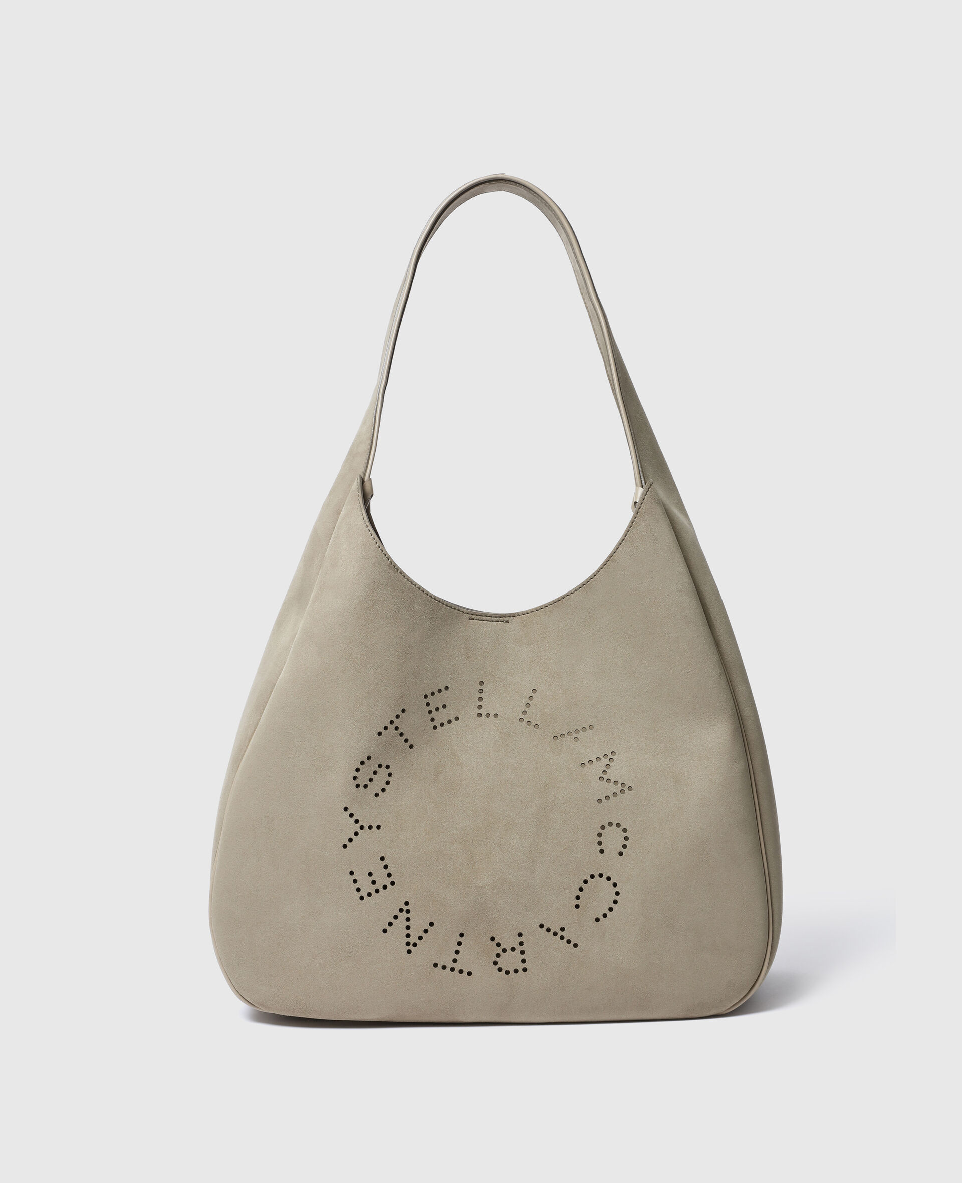Logo Slouchy Large Hobo Bag -Beige-medium