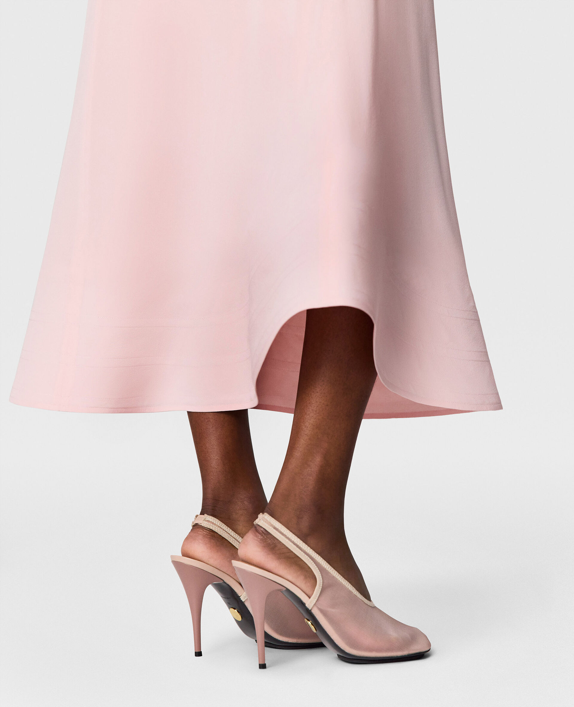 Silk Midi Skirt-Pink-large image number 5