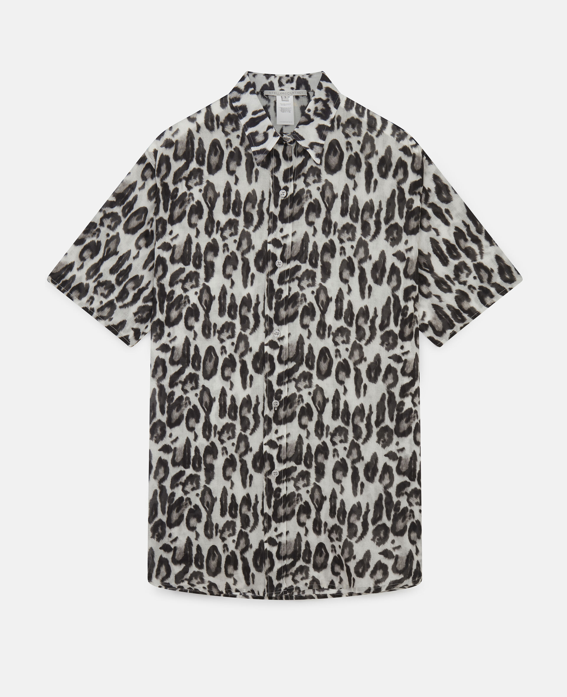 Lurex Leopard Shirt-Grey-large image number 0