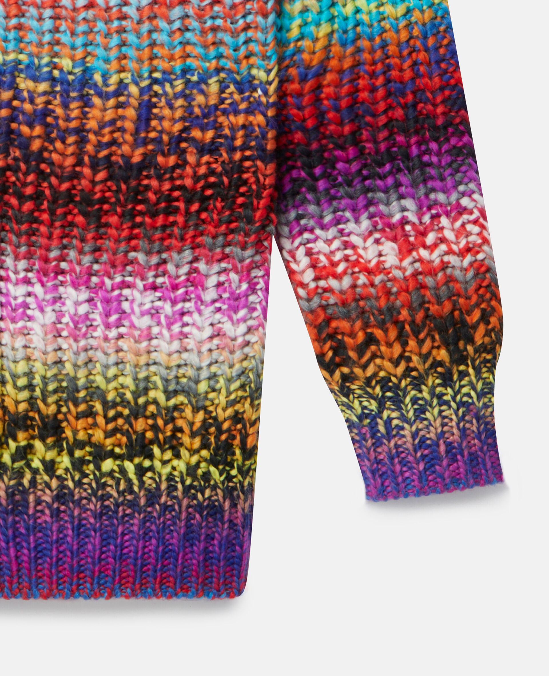 Rainbow Striped Knit Cardigan-Multicoloured-large image number 3