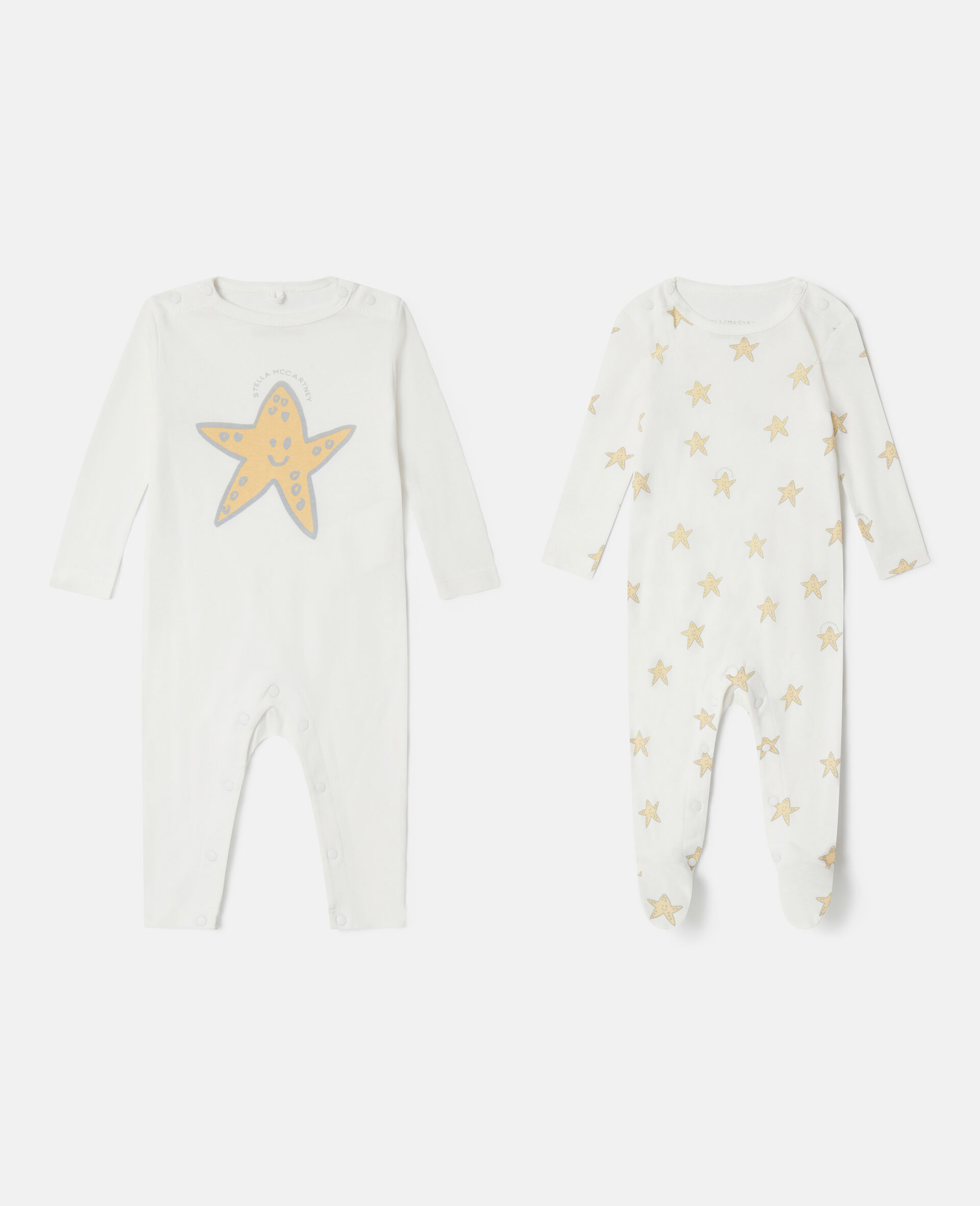 Smiling Stella Star Print Sleepsuit Set-Multicolored-medium