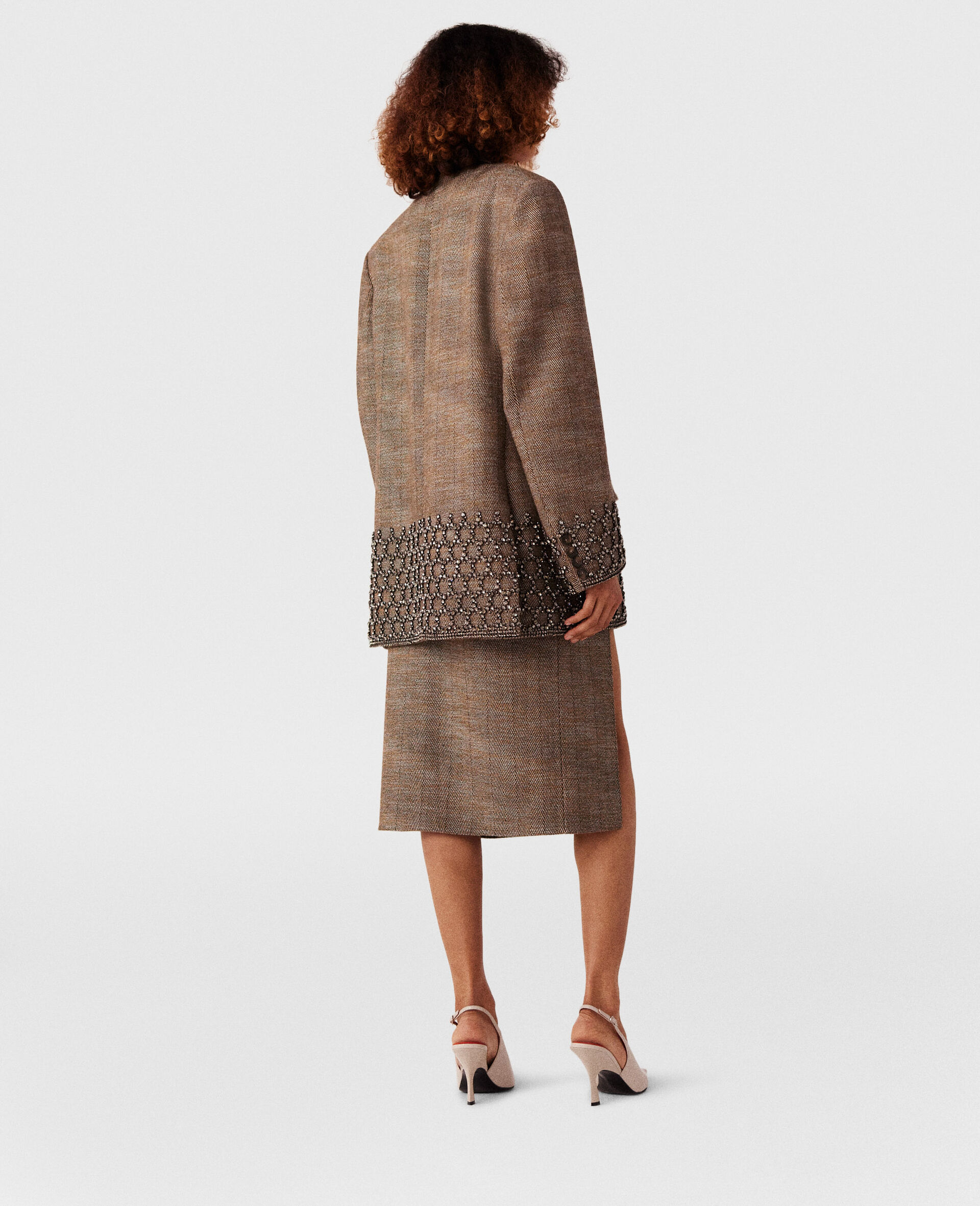 Crystal Cage Oversized Blazer-Beige-large Crystal Cage Oversized Blazer-Beige-large image number 4