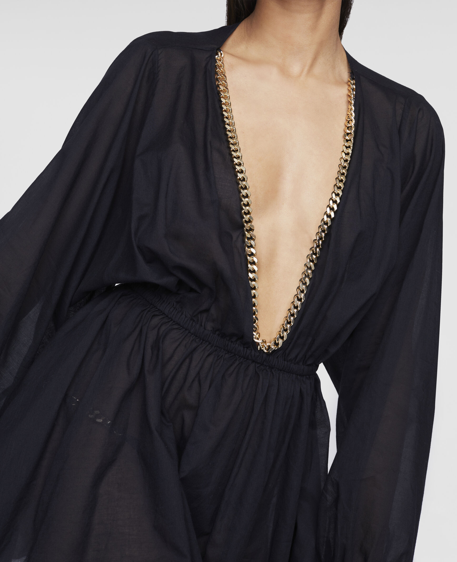 Kurzes Kleid mit ikonischer Kette -Schwarz-large image number 3