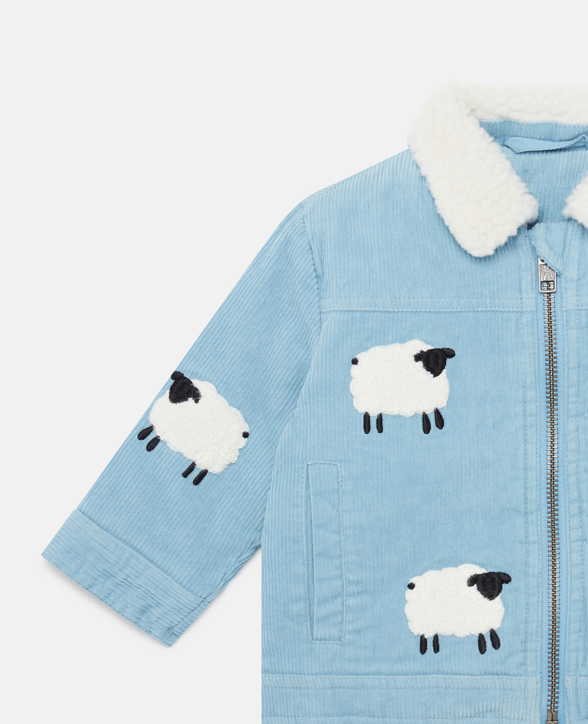 Stella Mccartney Blue Sheep-Print Cotton Babygrow Set main image 0