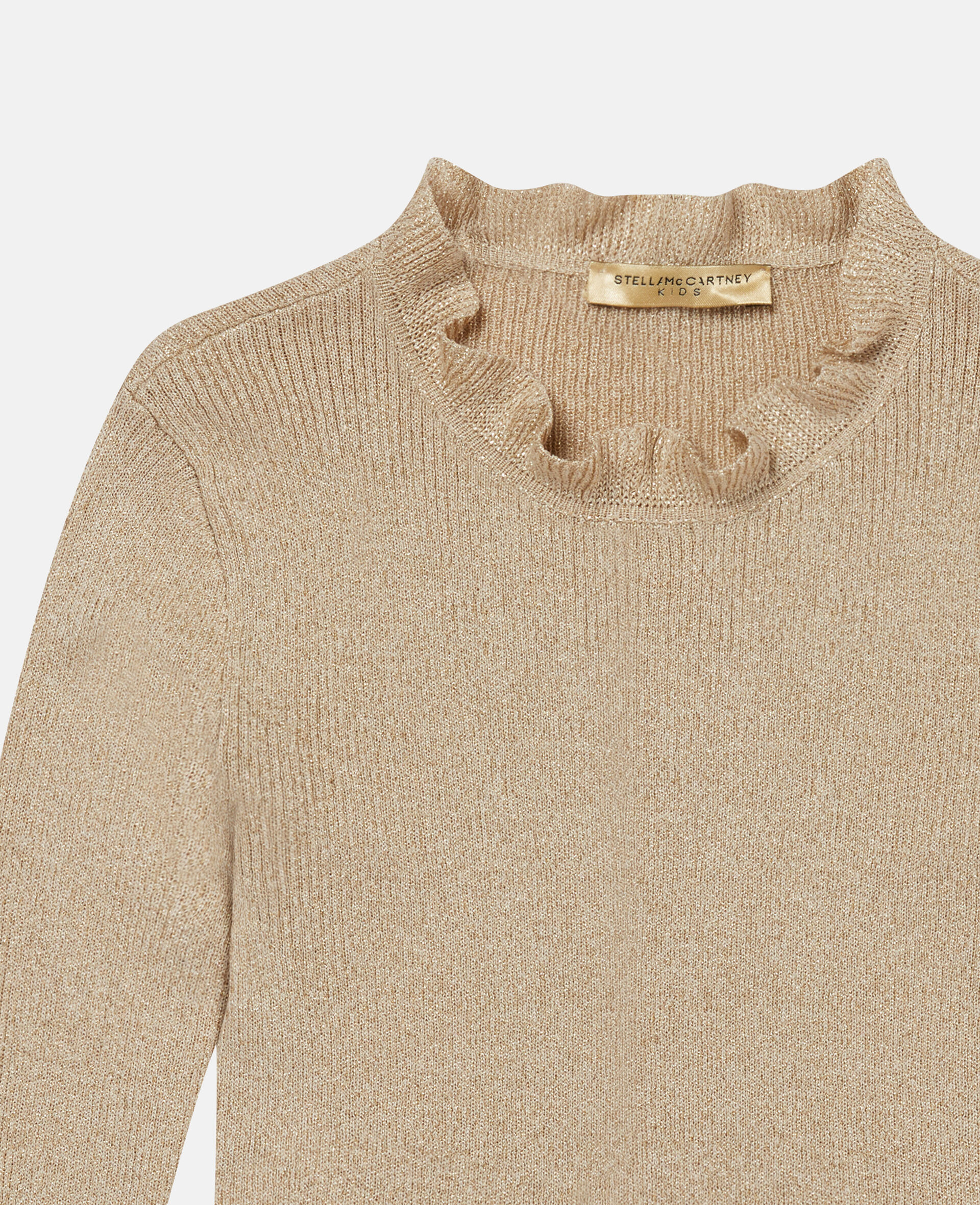 Gold Frilled Knit Jumper-Yellow-large image number 1