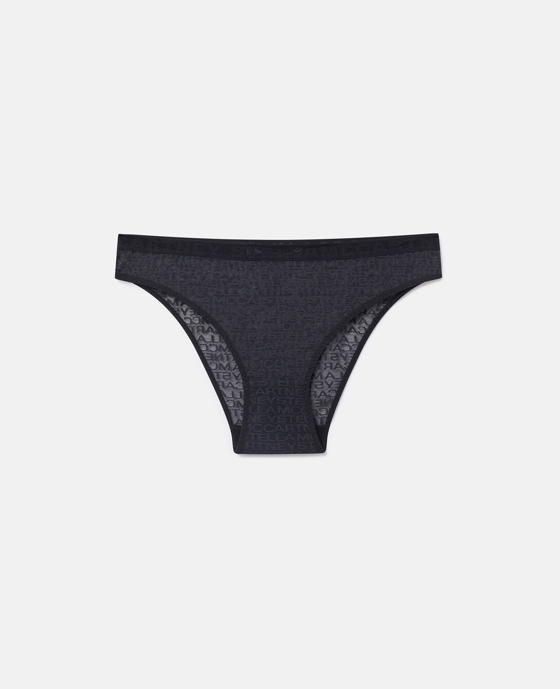 Women Black Monogram Mesh Bikini Briefs