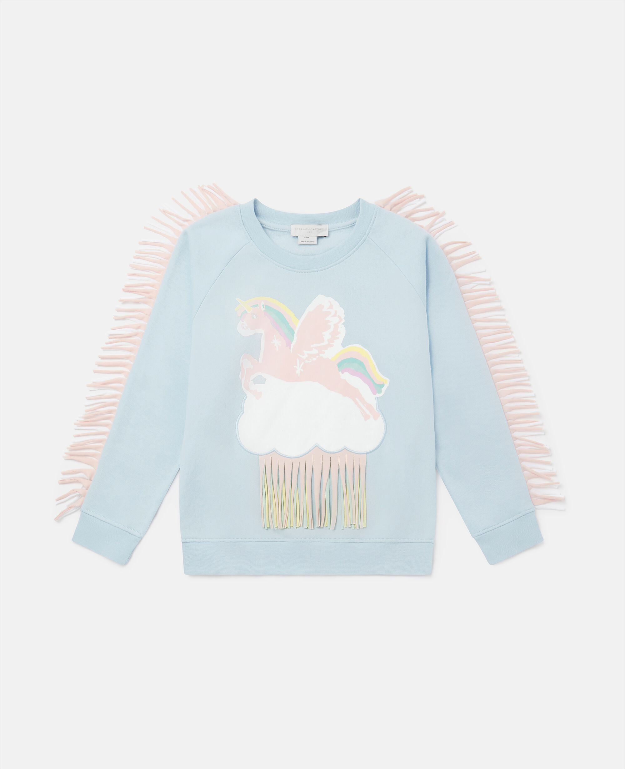 Felpa con Frange e Nuvola con Unicorno Azzurro da Women Stella