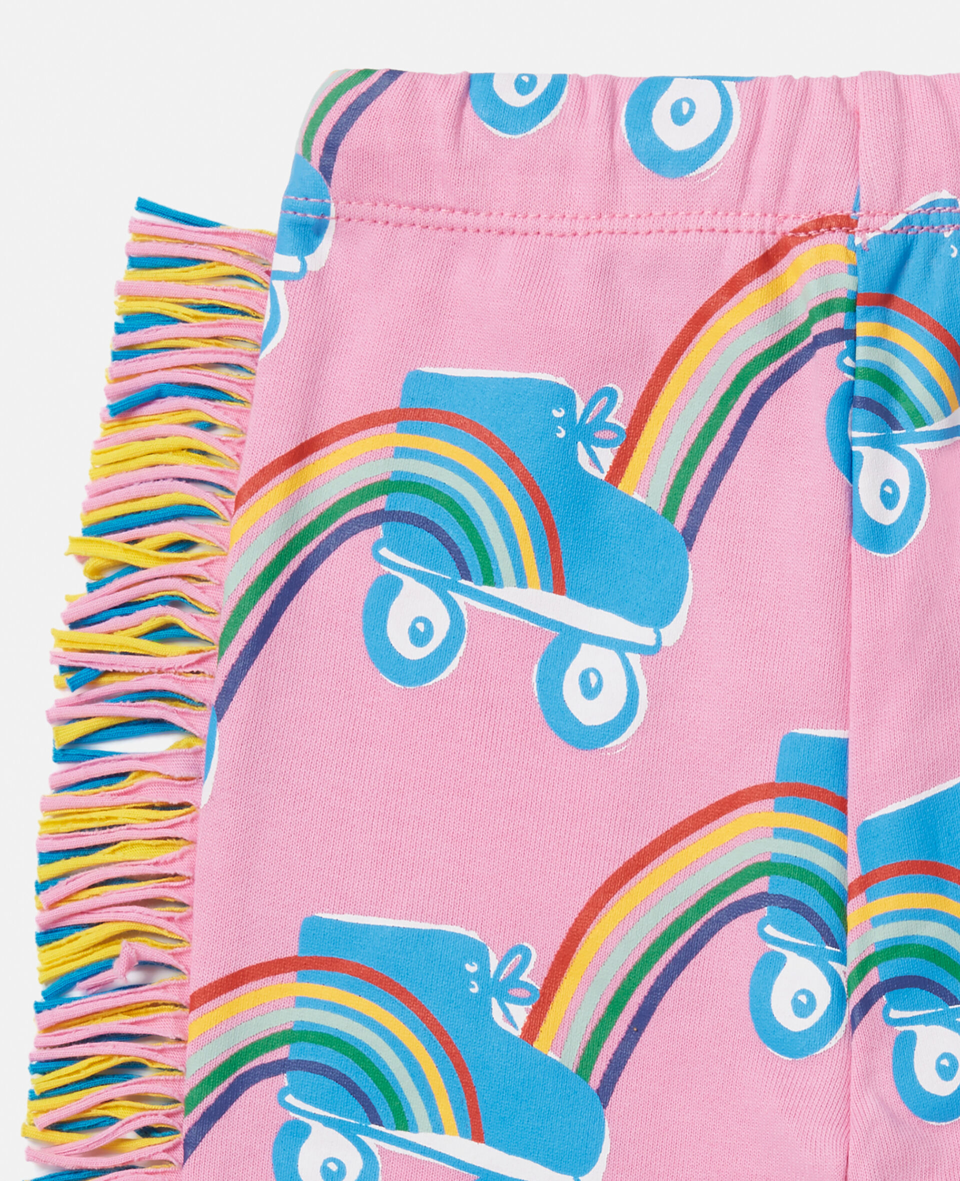 Rollerskate Rainbow Print Fringe Joggers-Pink-large Rollerskate Rainbow Print Fringe Joggers-Pink-large image number 3
