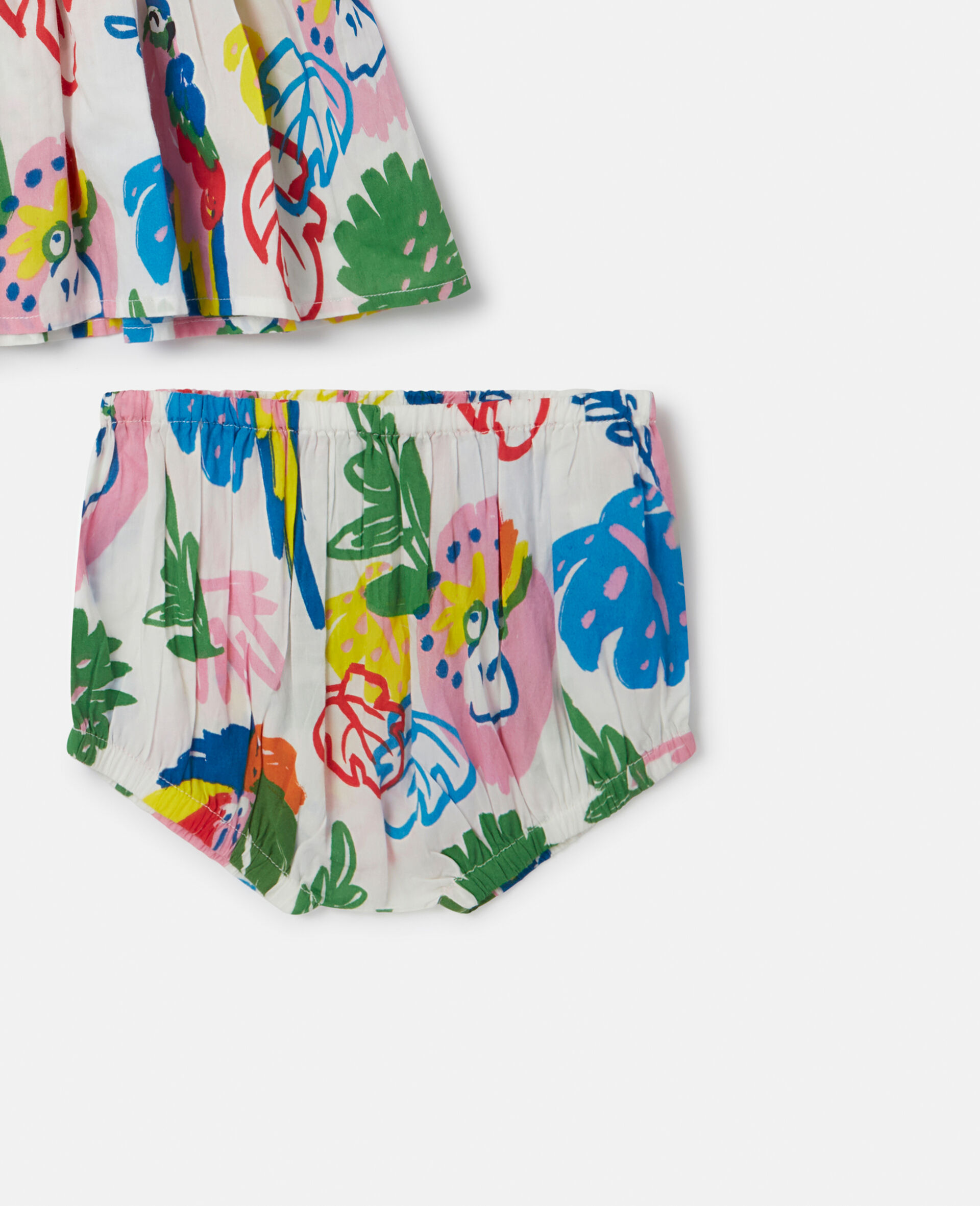 Jungle Print Dress and Bloomers Set-White-large image number 3