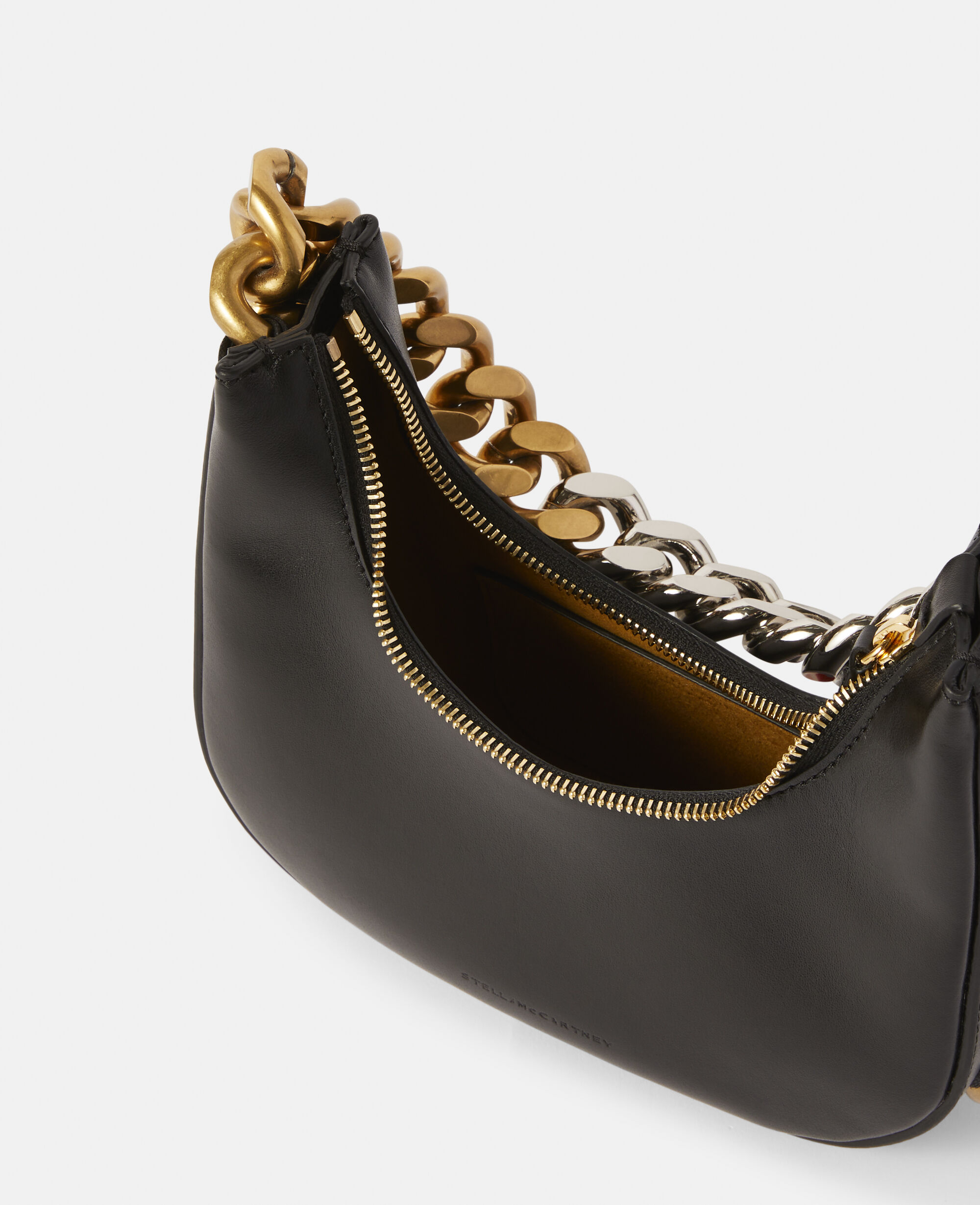 Women Black Frayme Small Shoulder Bag | Stella McCartney US