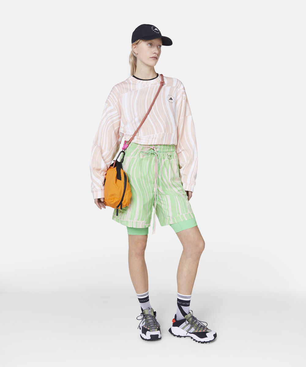 Women Blush Pink/Semi Flash Green TrueNature Hover Float Print Hiking Shorts | Stella McCartney PT