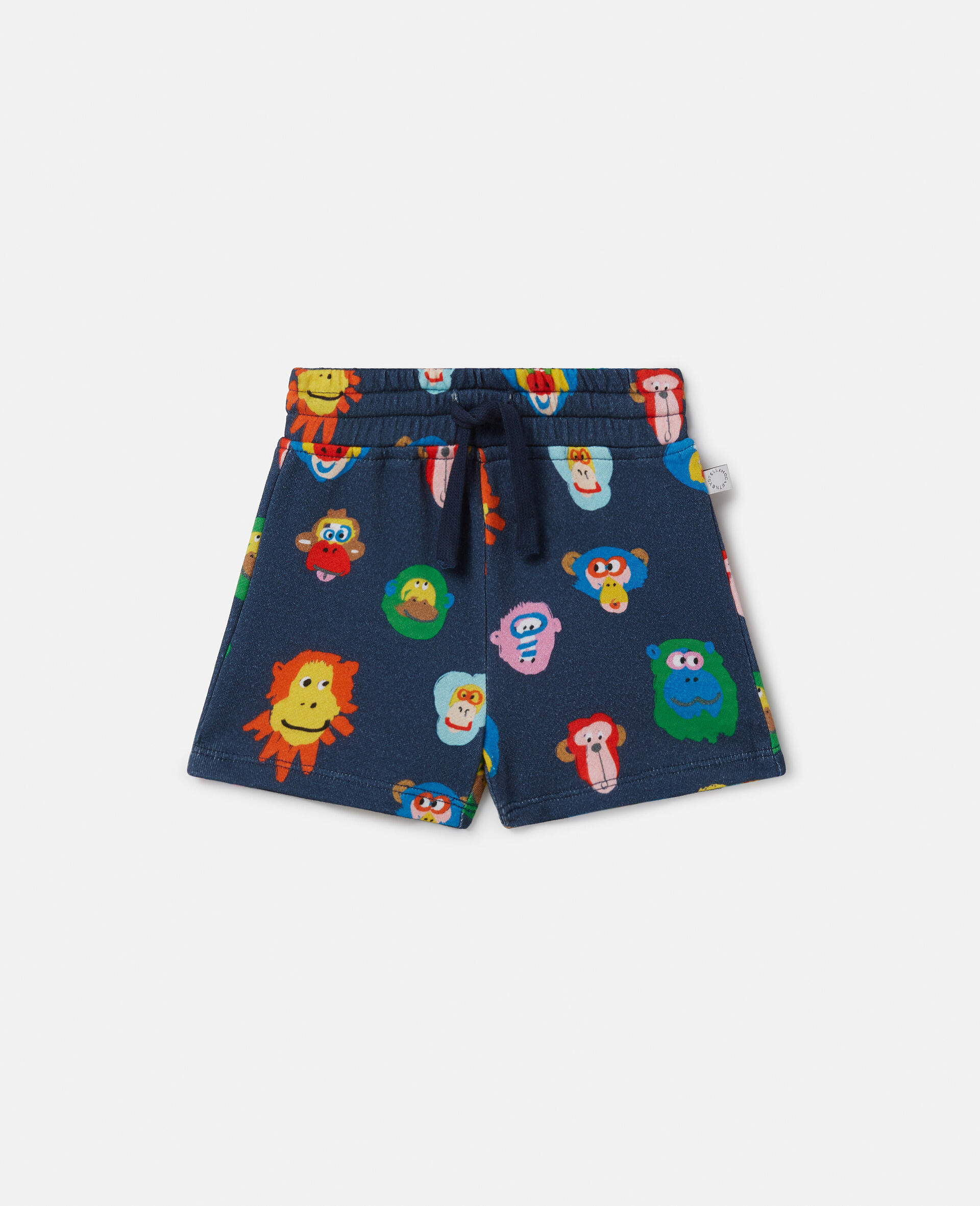 Baby Monkey Print Sweat Shorts-Multicolour-large image number 0