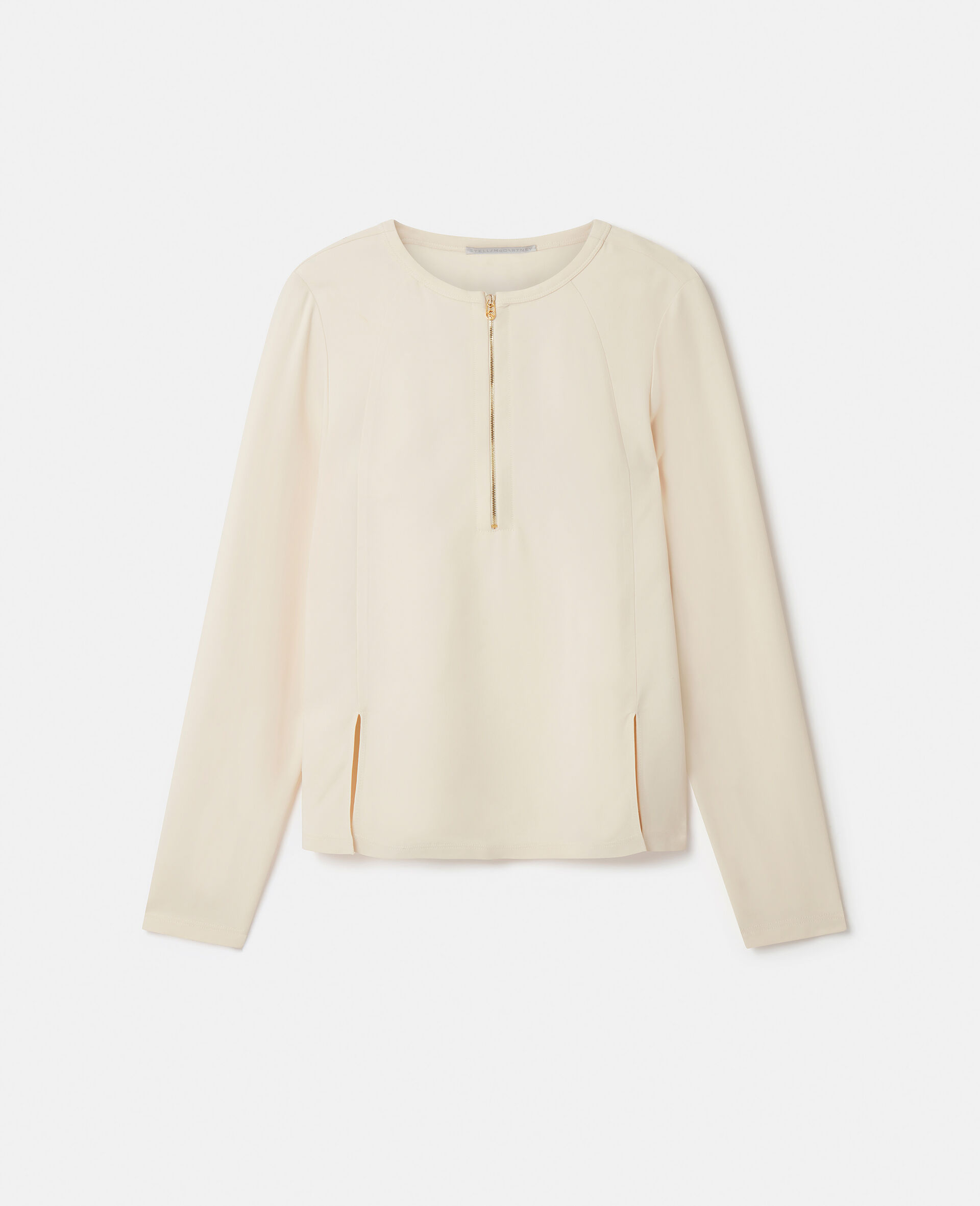 Blouse avec fermeture zippée et ourlet fendu Arlesa-Blanc-large image number 0