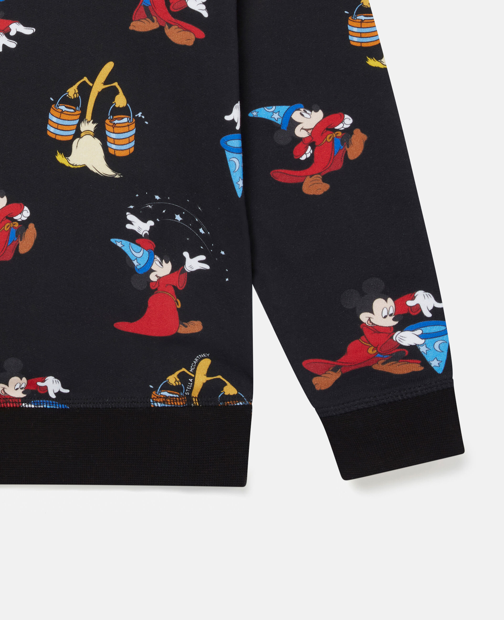Fantasia Mickey Print Cotton Sweatshirt-Black-large image number 2