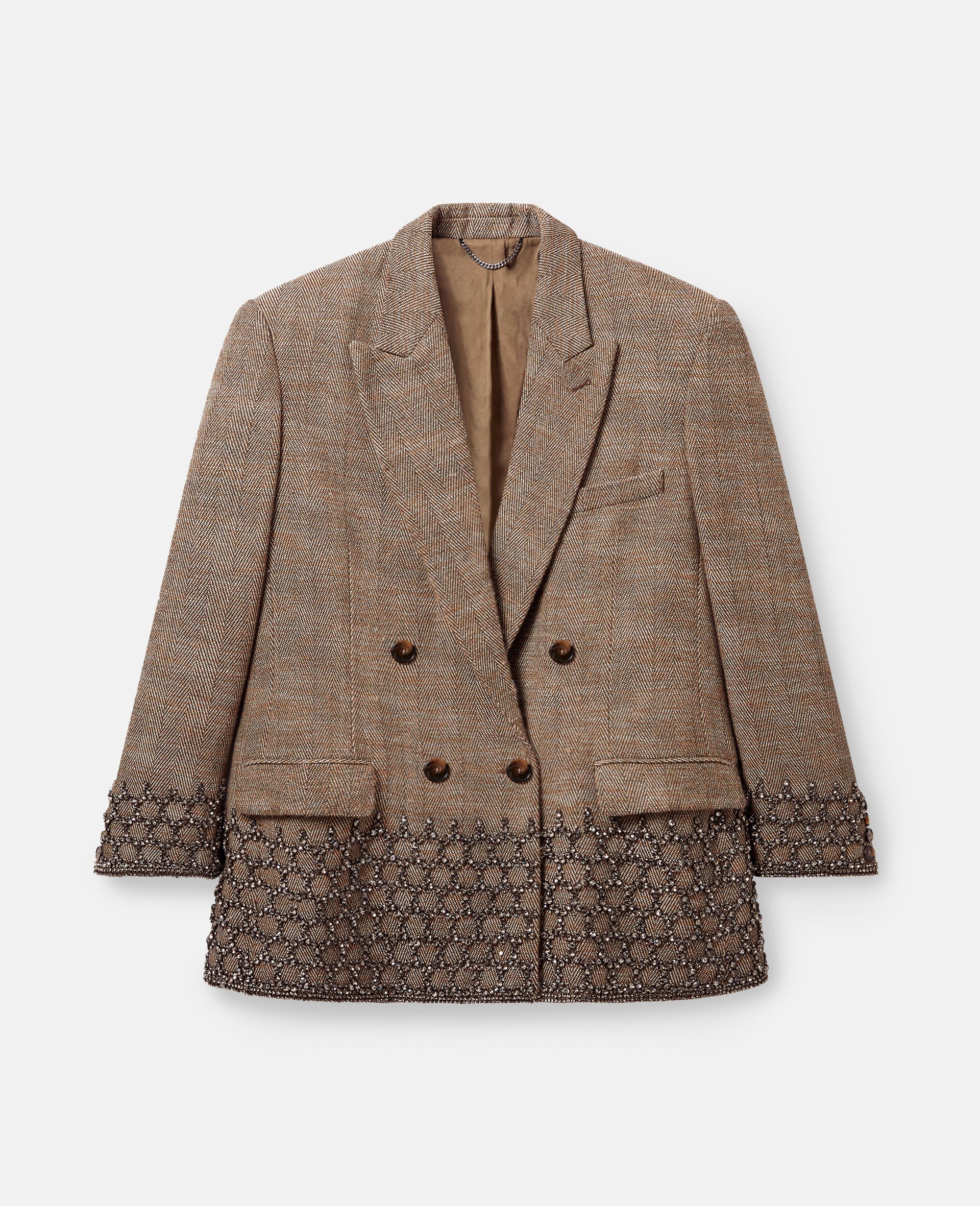 Crystal Cage Oversized Blazer-Beige-large image number 0