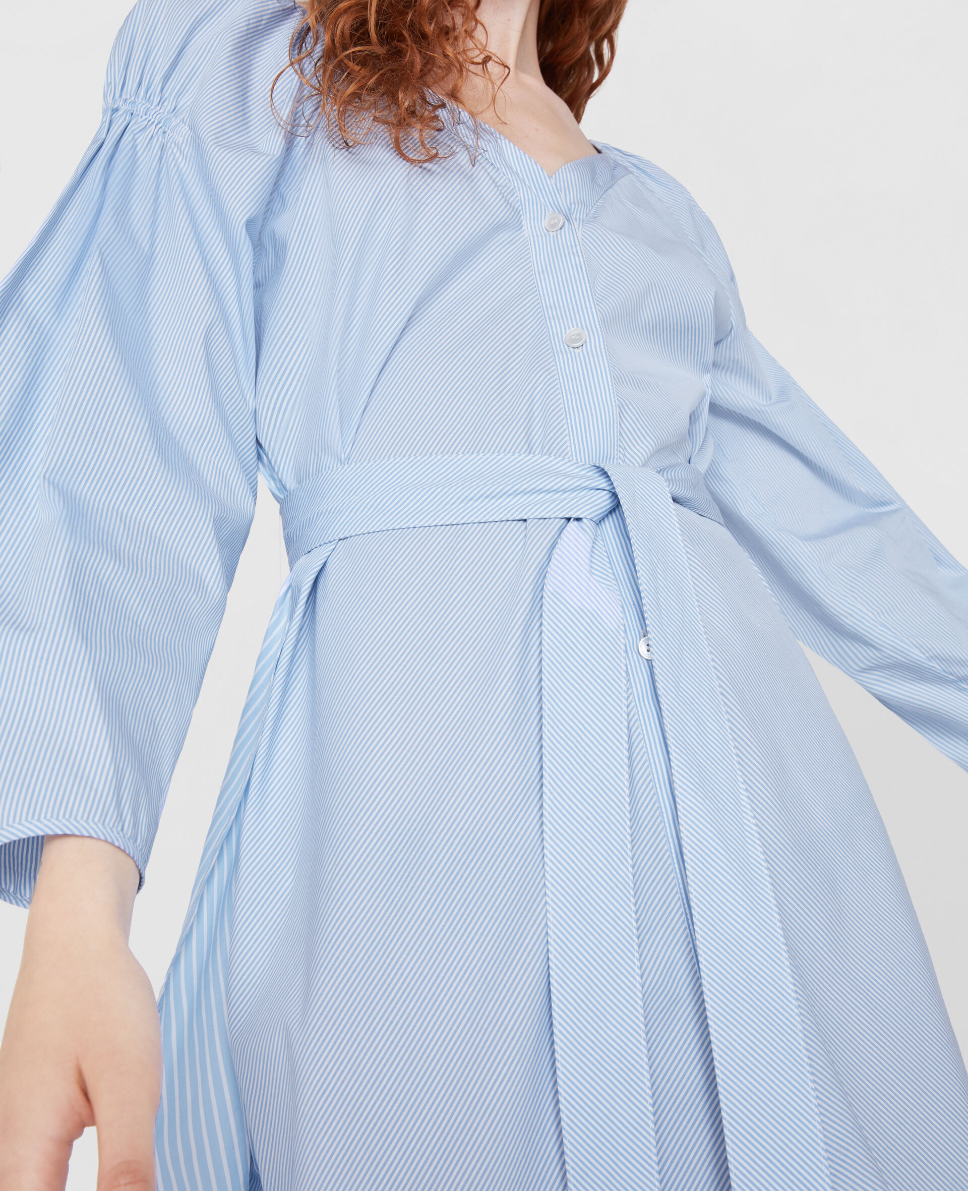 Cotton Midi Dress-Blue-large image number 3