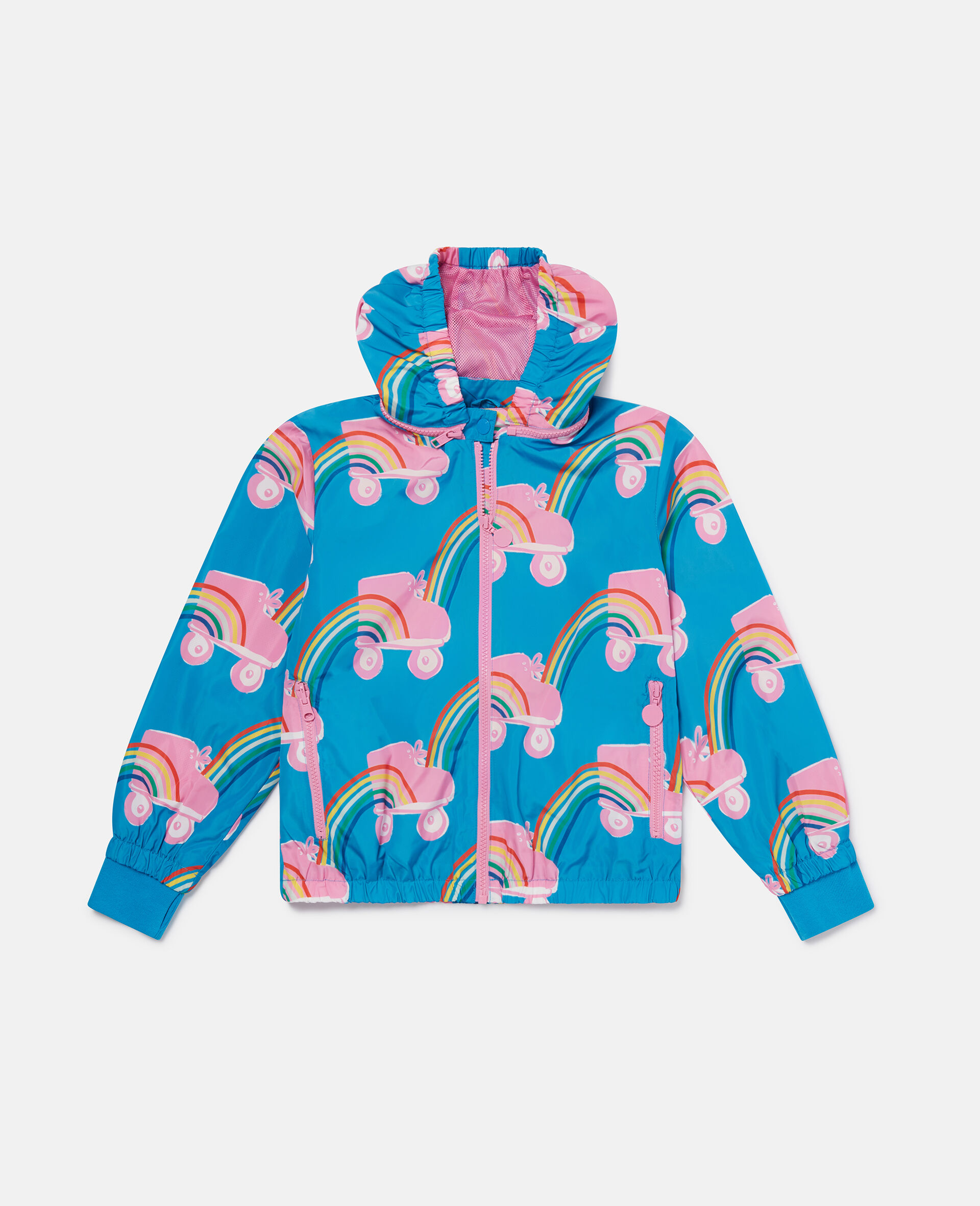 Rollerskate Rainbow Print Fleece-Blue-large image number 0