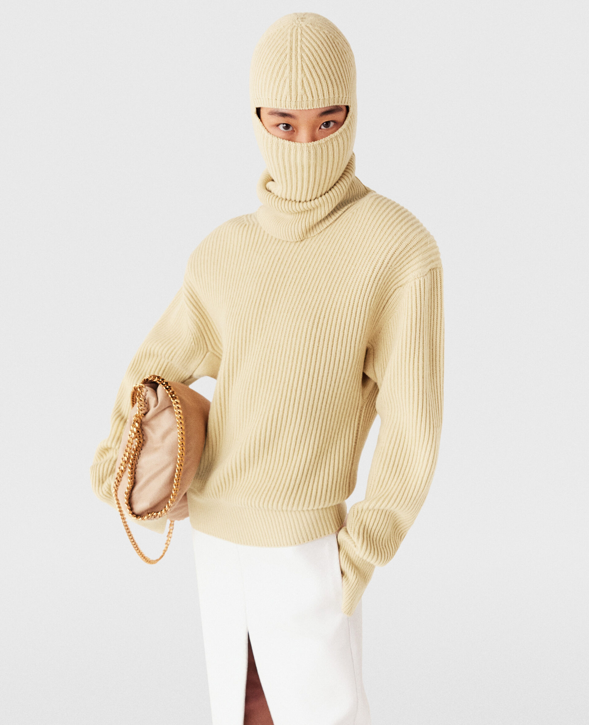 Ribbed Balaclava -Brown-large Ribbed Balaclava -Brown-large image number 4