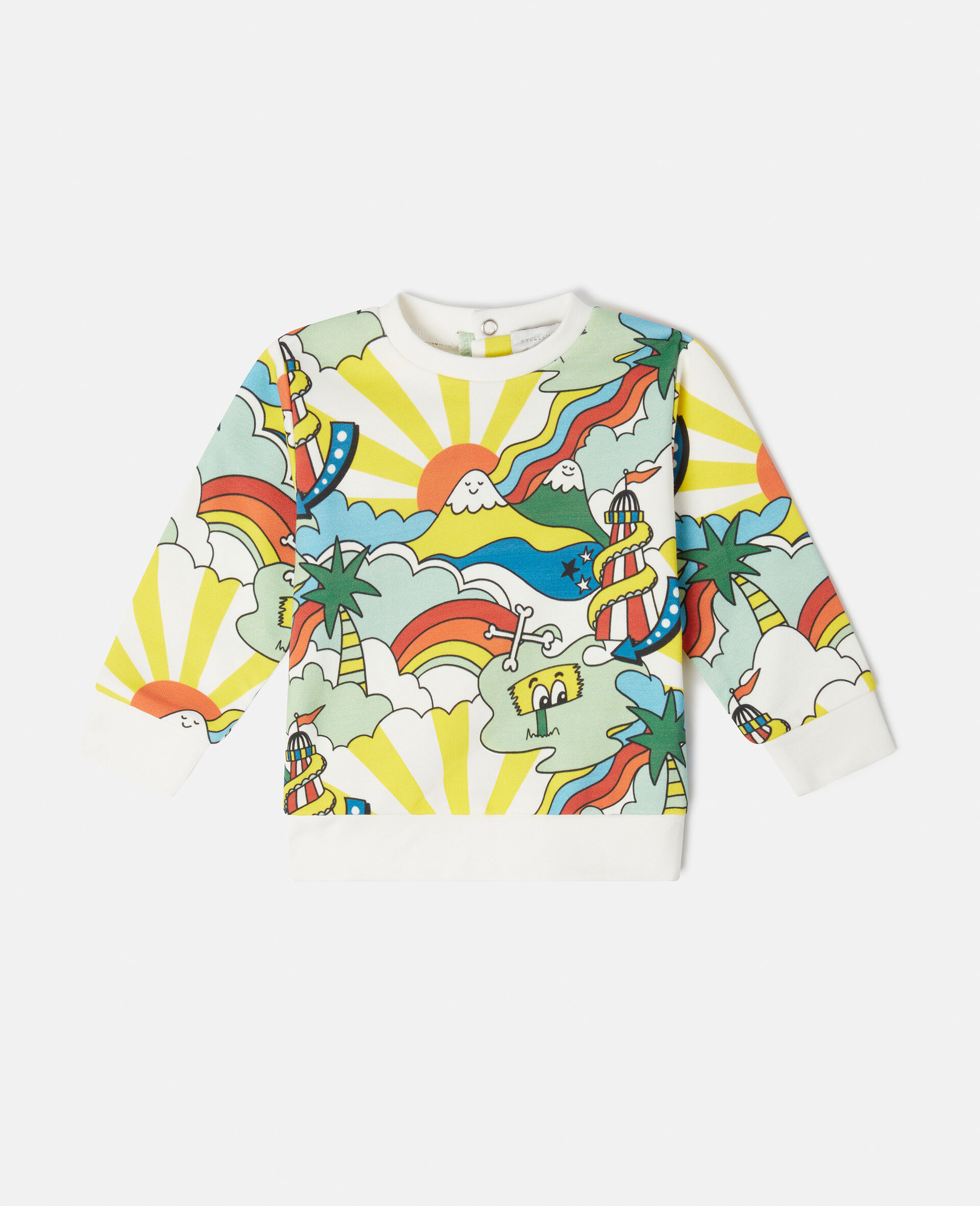 Rollercoaster Print Sweatshirt-White-large image number 0