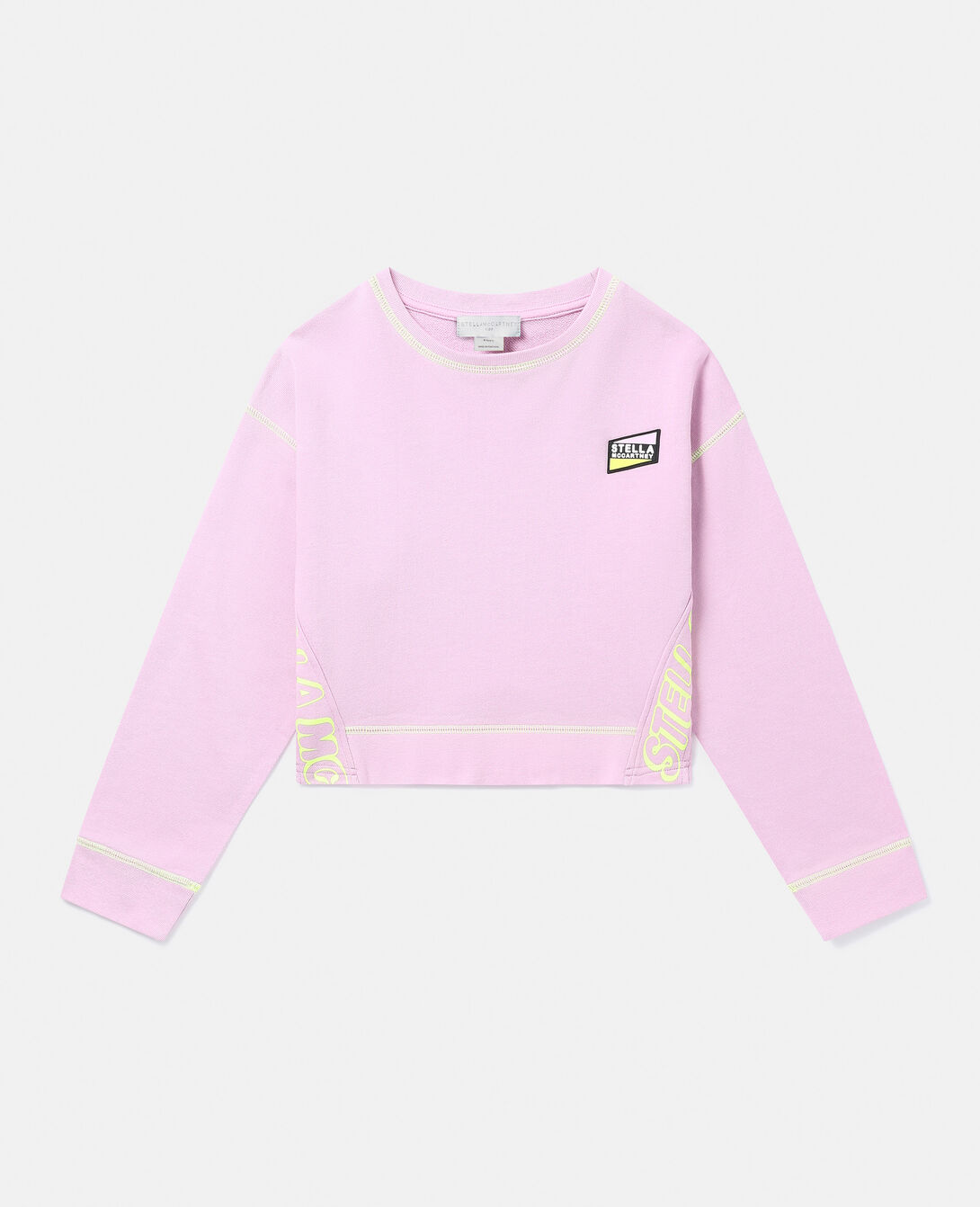 Women Lilac SMC Neon Trim Cropped Sweatshirt | Stella McCartney GB