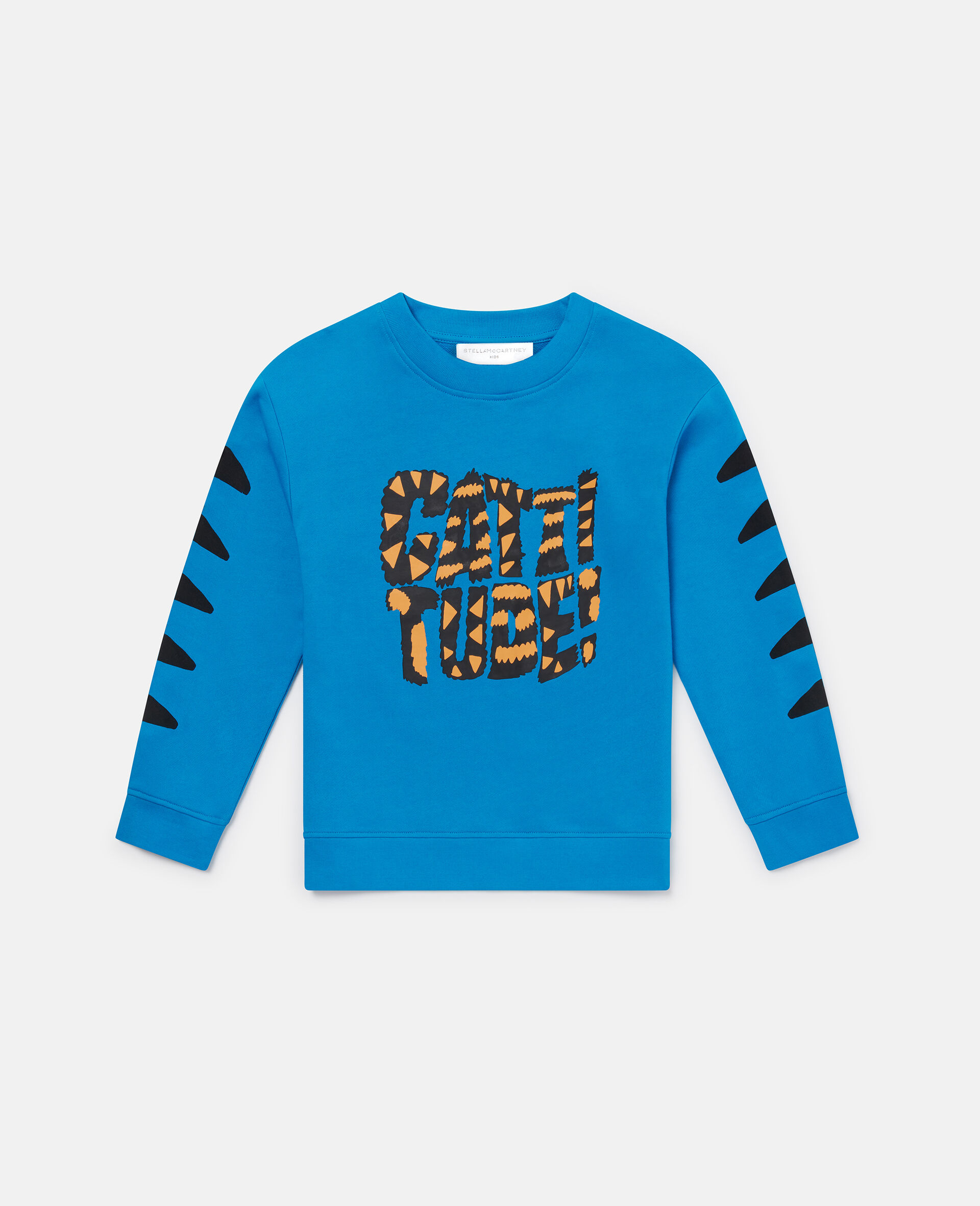 Cat Graphic Sweatshirt-Blue-large image number 0