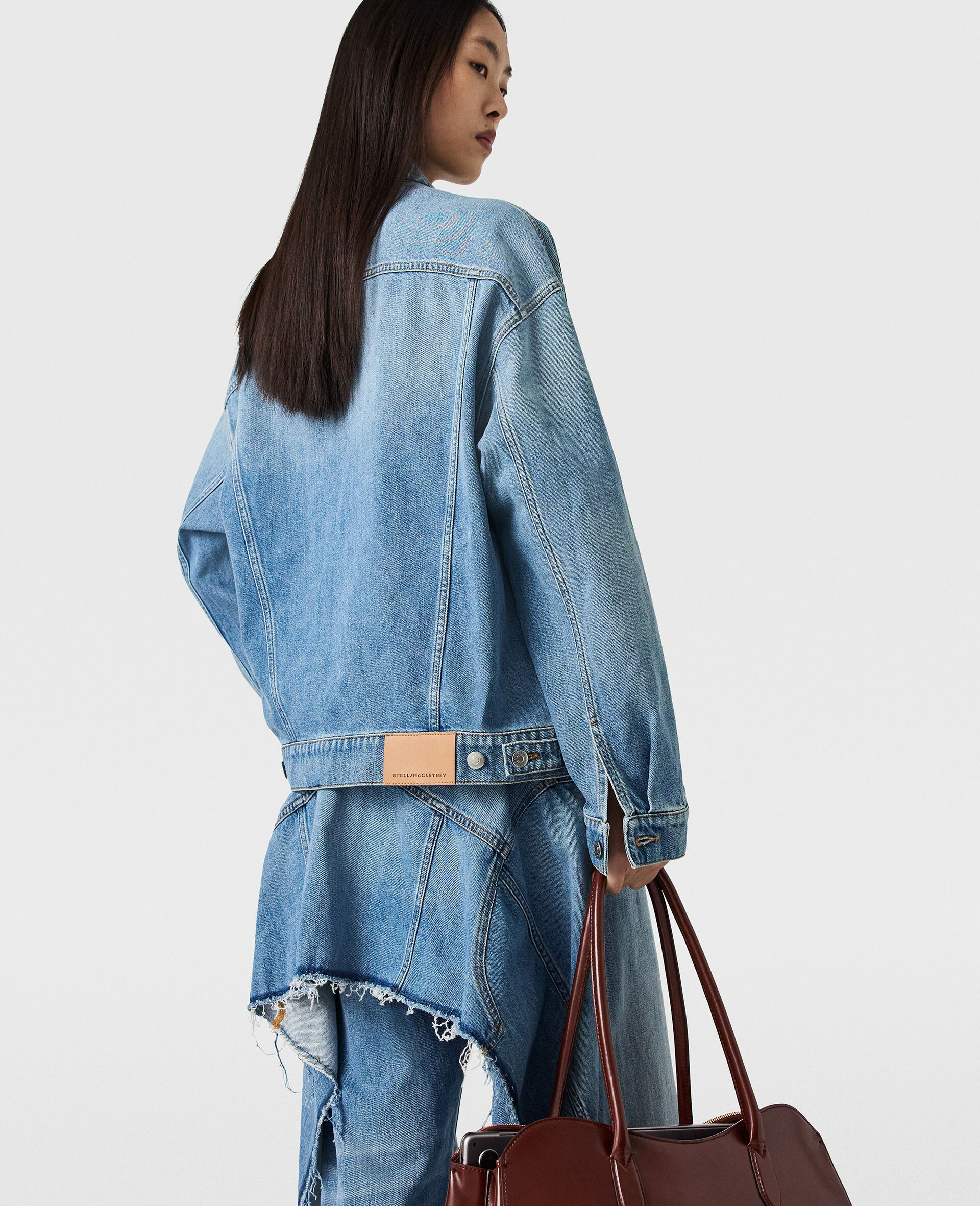 Veste en denim deconstruite-Bleu-large image number 4