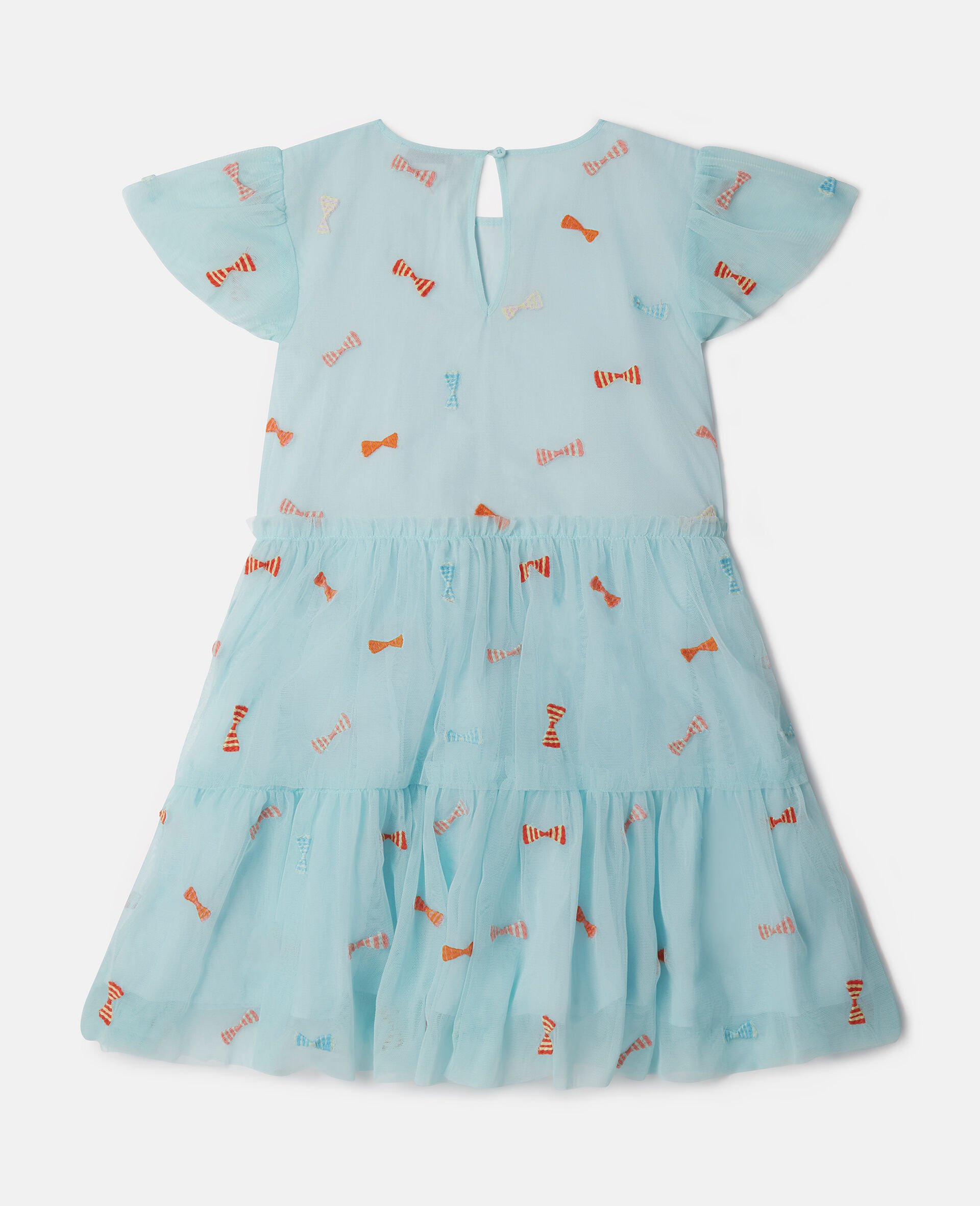 Striped Bow Print Occasion Dress-Blue-large image number 2