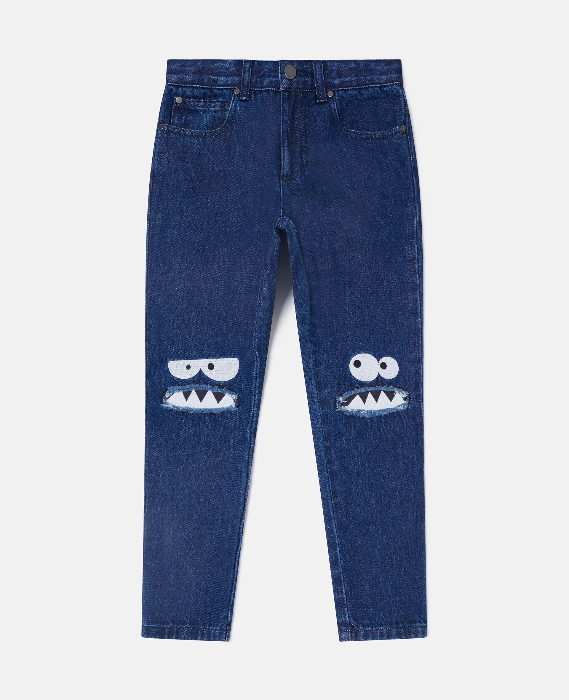 Monster Graphic Straight-Leg Jeans-Blue-medium