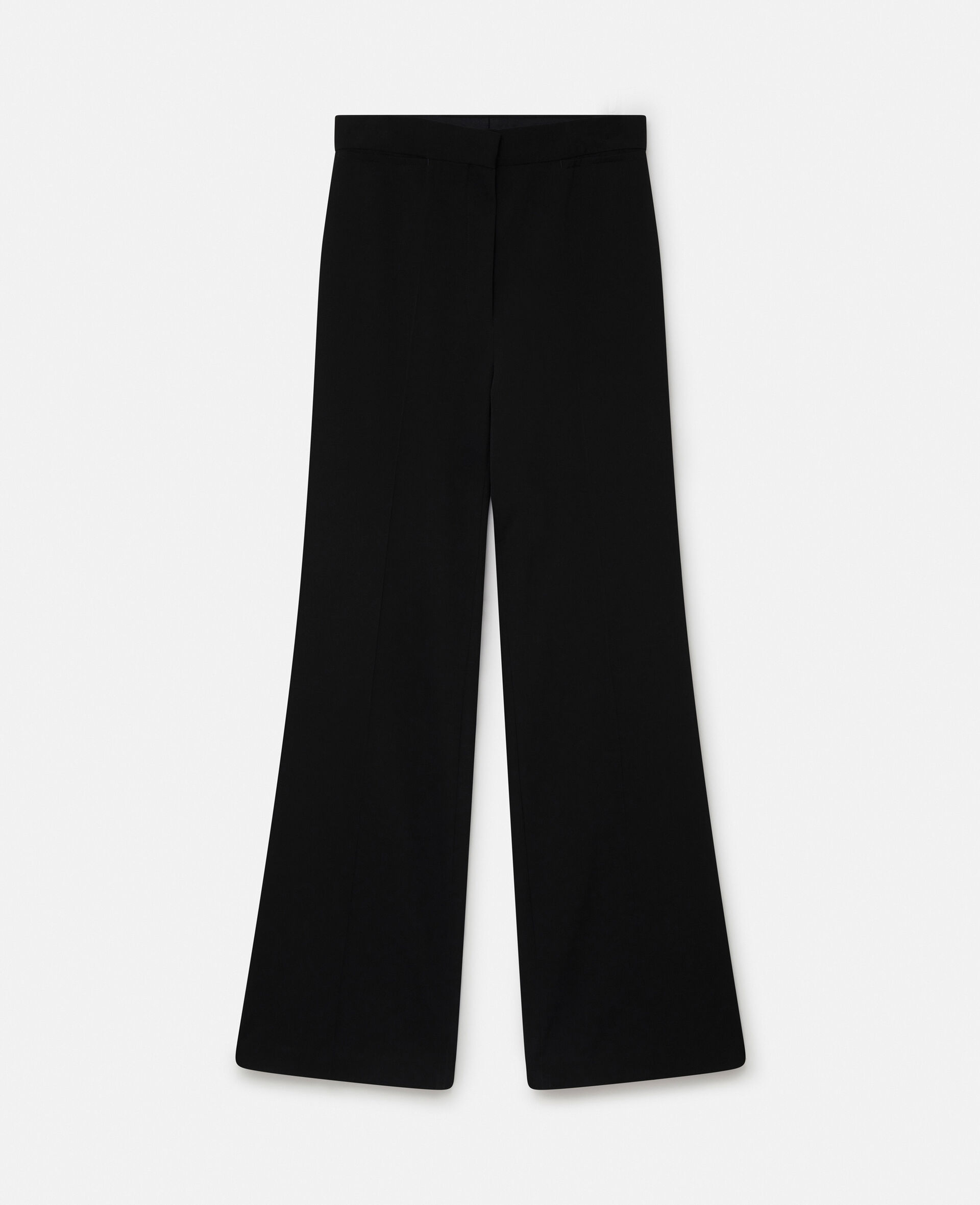 Wool Flannel Tailored Trousers-Black-medium Wool Flannel Tailored Trousers-Black-medium