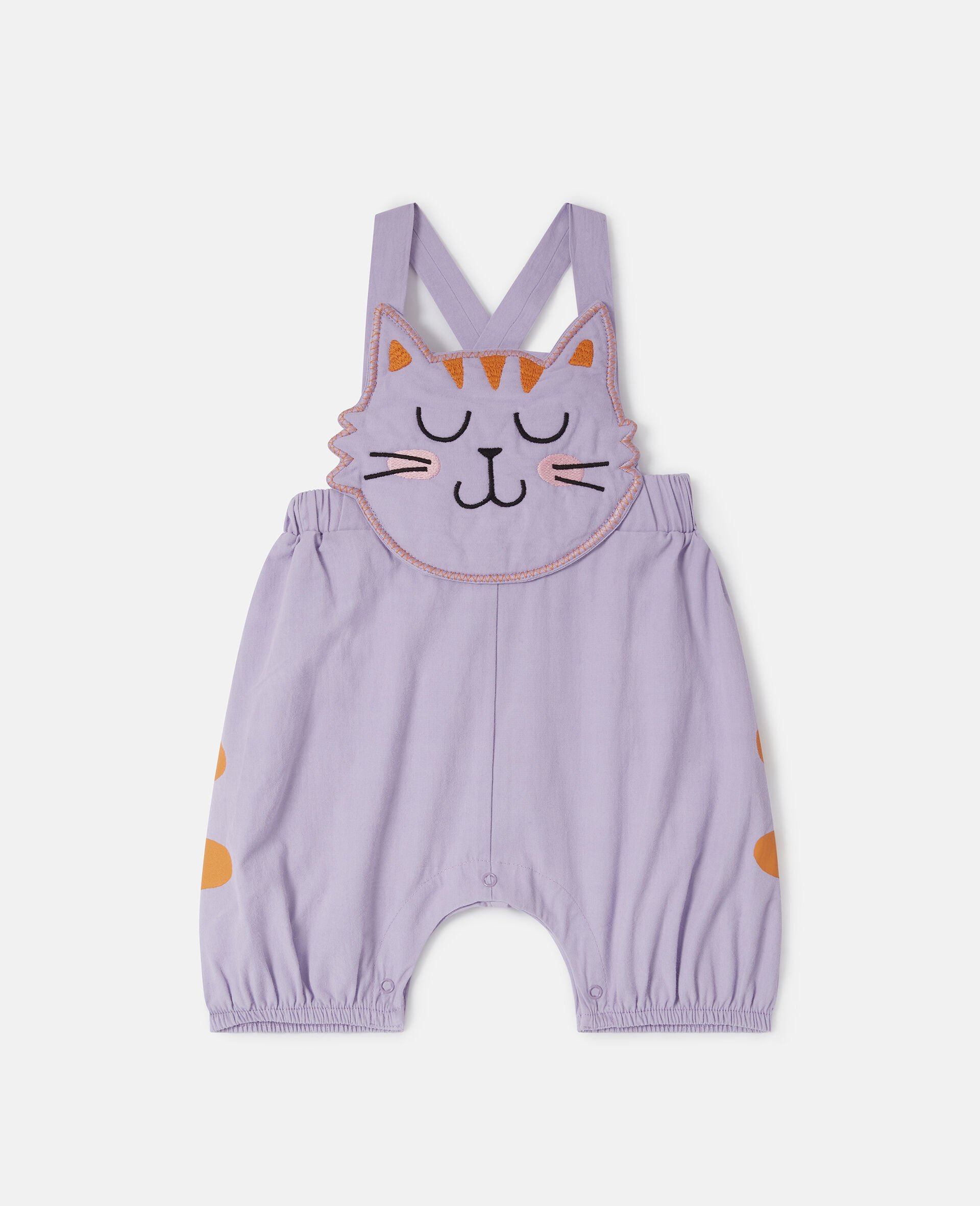 Cat Graphic Dungarees-Purple-large image number 0