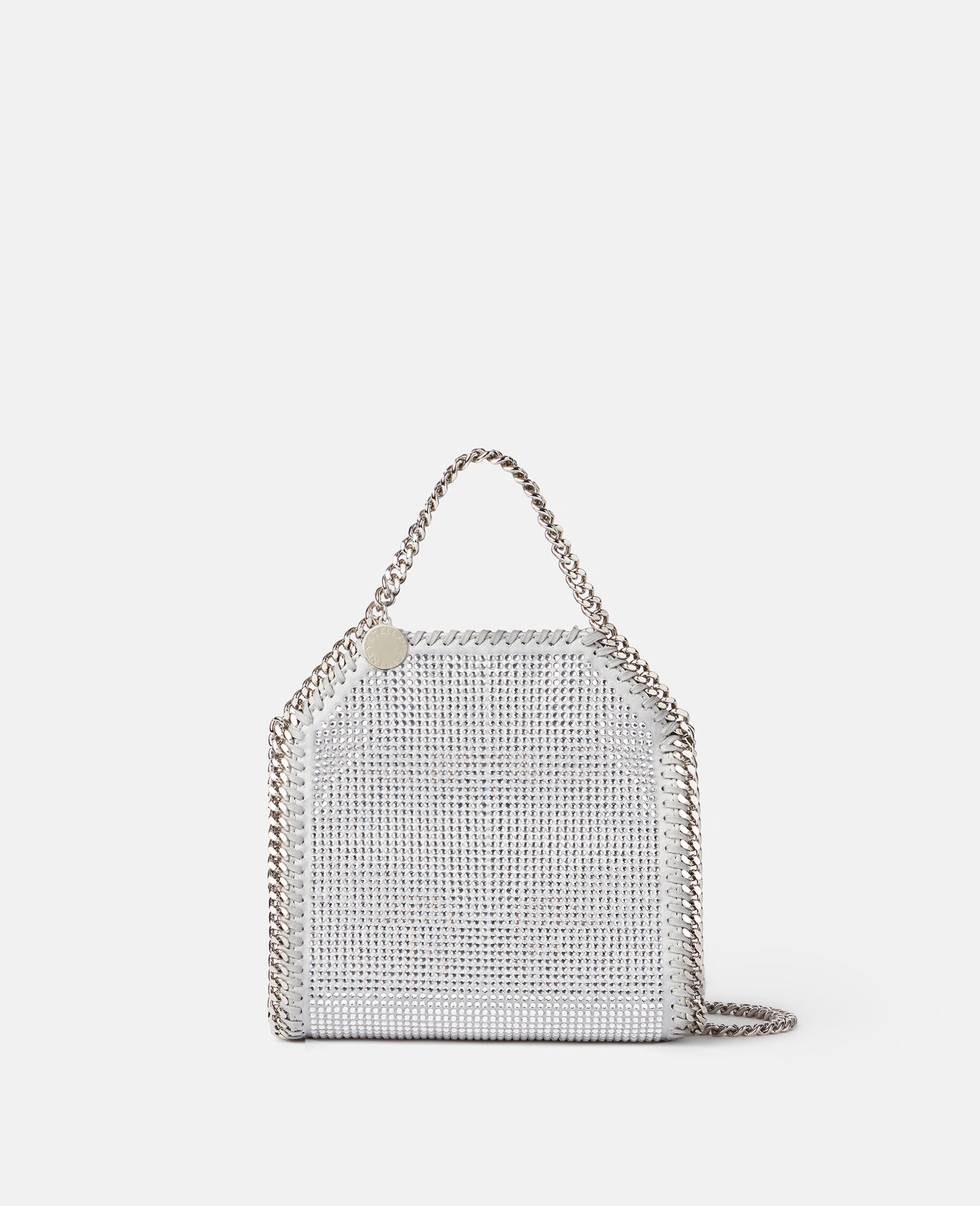 Falabella Crystal Mesh Mini Tote Bag-Silver-medium