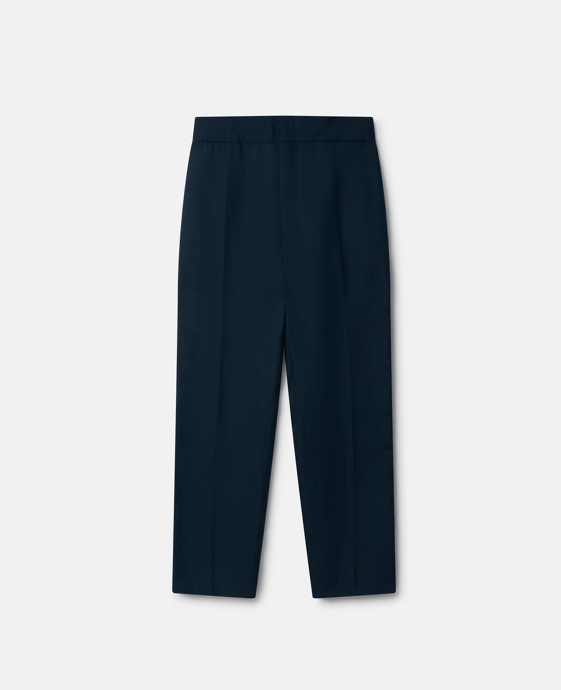 Linen Tailored Trousers-ブルー-medium