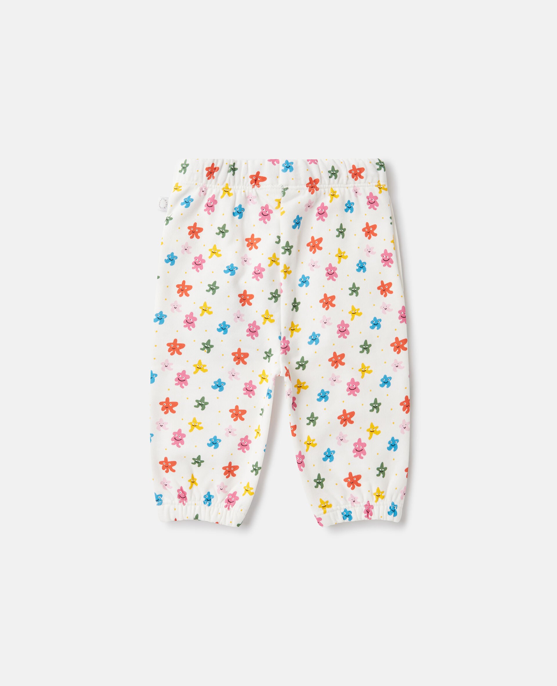 Star Print Drawstring Joggers-White-large Star Print Drawstring Joggers-White-large image number 2