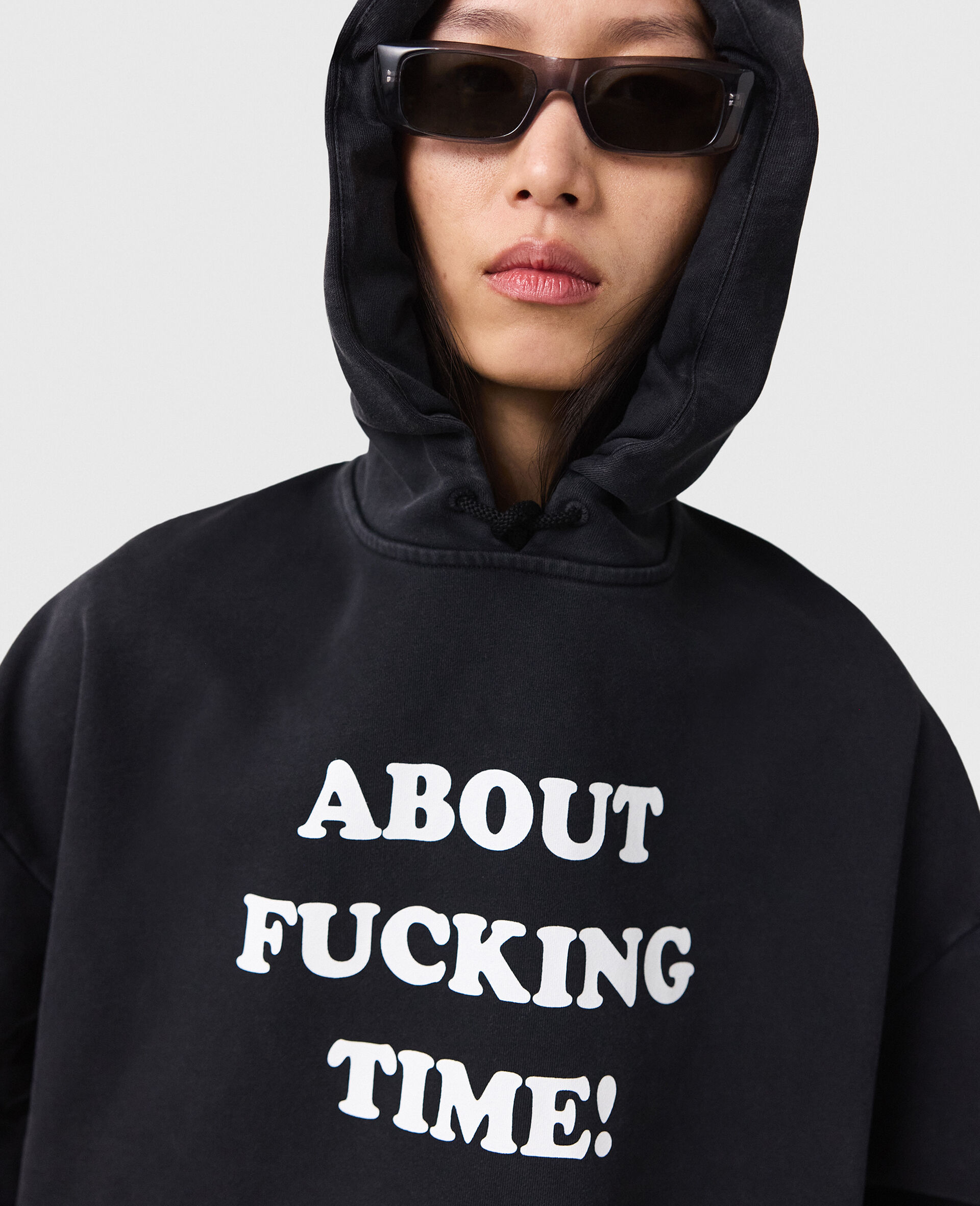 About Fucking Time! Hoodie-Black-large About Fucking Time! Hoodie-Black-large image number 2