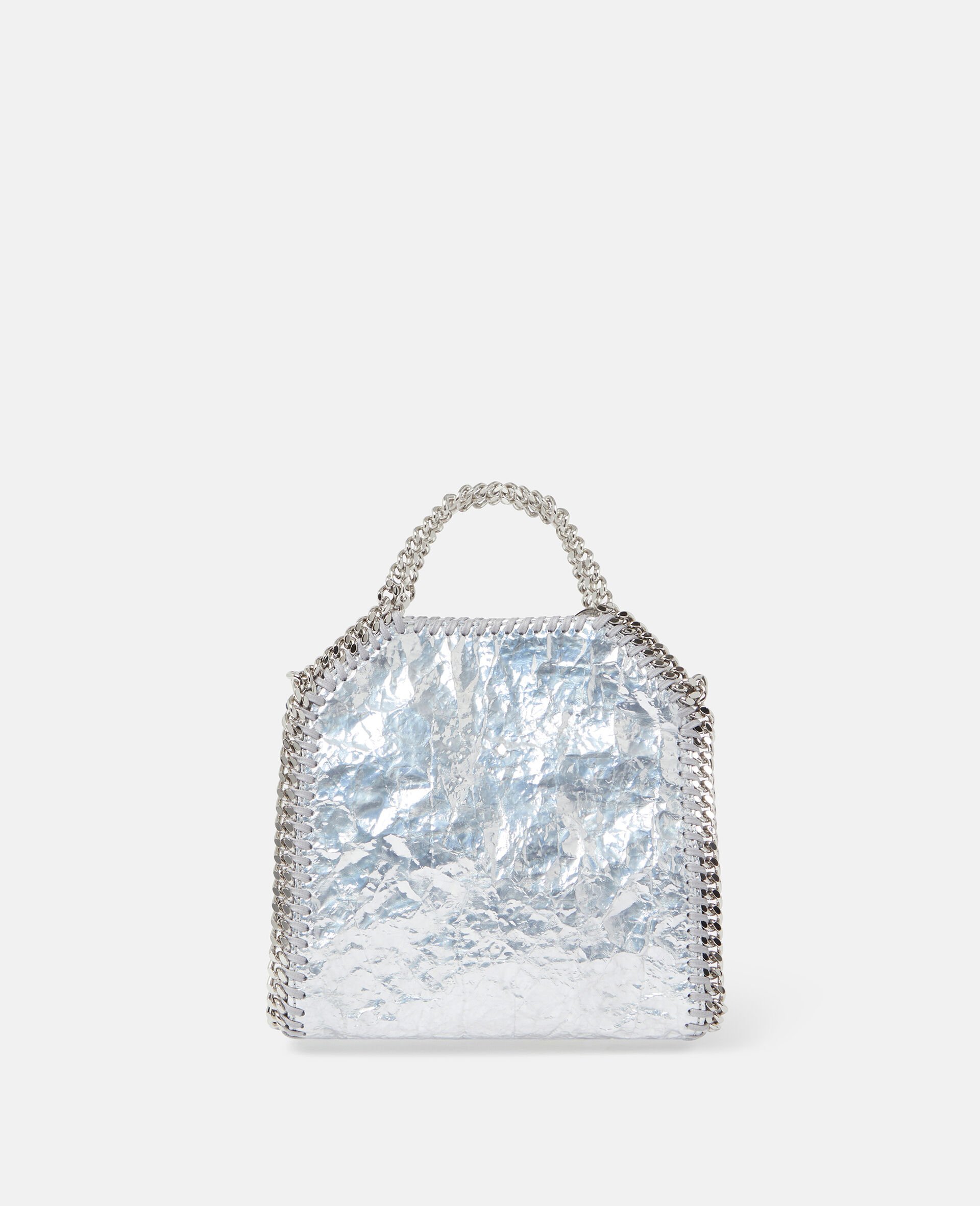 Limited Edition Cracked Metallic Falabella Tiny Tote Bag -Silver-large image number 5